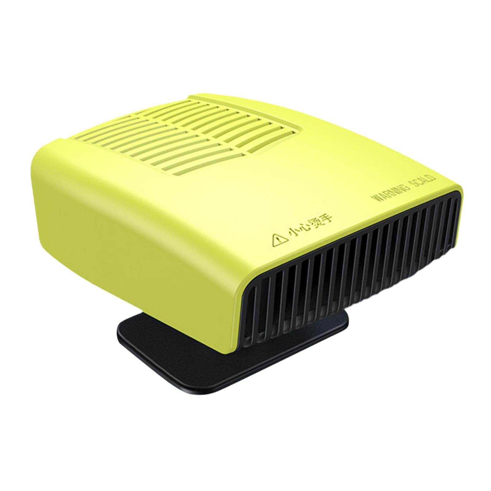12V 150W Portable Car Heater Fan Accessory Easily Install 360° Rotation Base Yellow