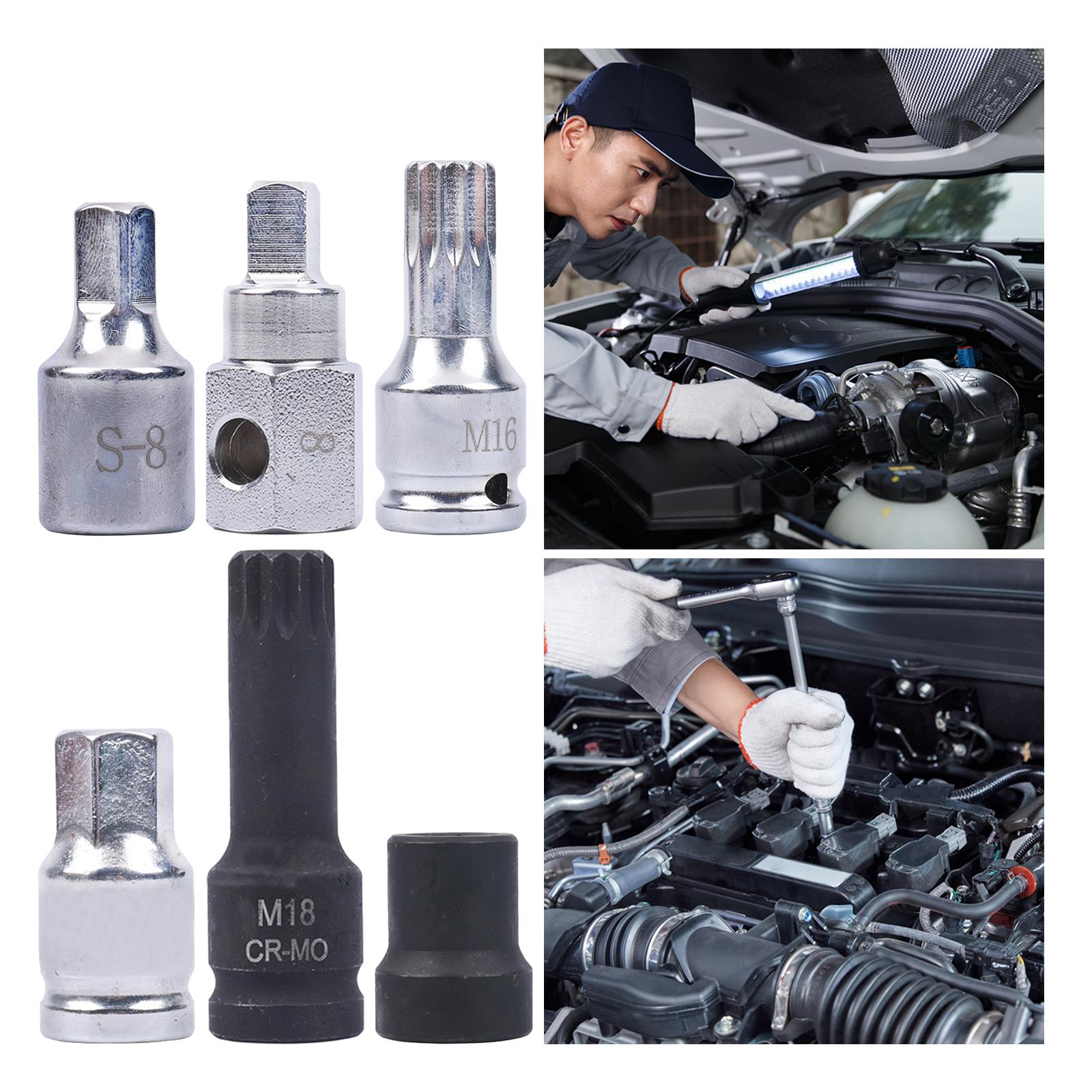 3xOil Drain Plug Screw Reusable Stainless Steel Engine Oil Pan Protection Plug 8mm short