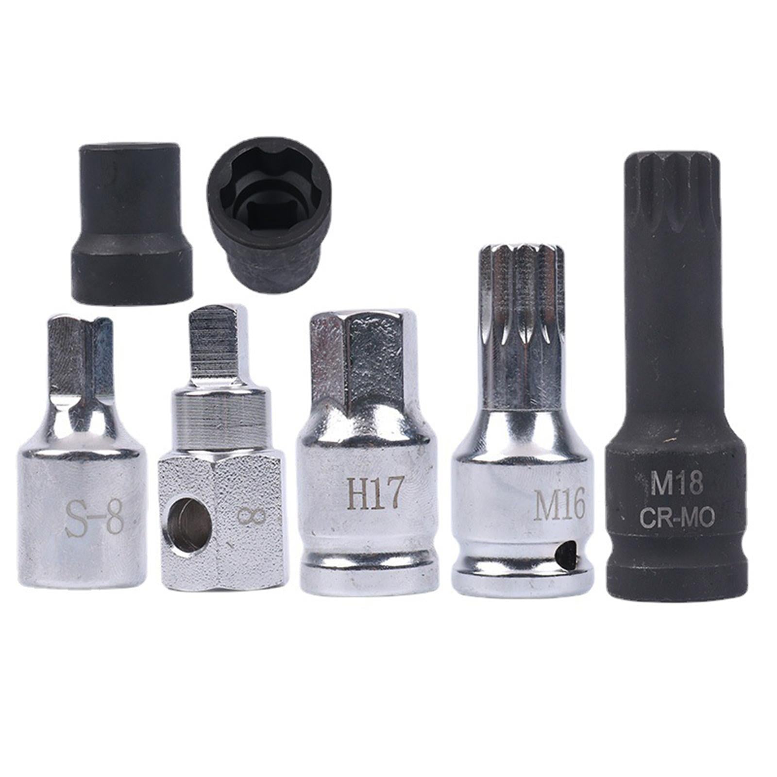 4xOil Drain Plug Screw Reusable Stainless Steel Engine Oil Pan Protection Plug 8mm short