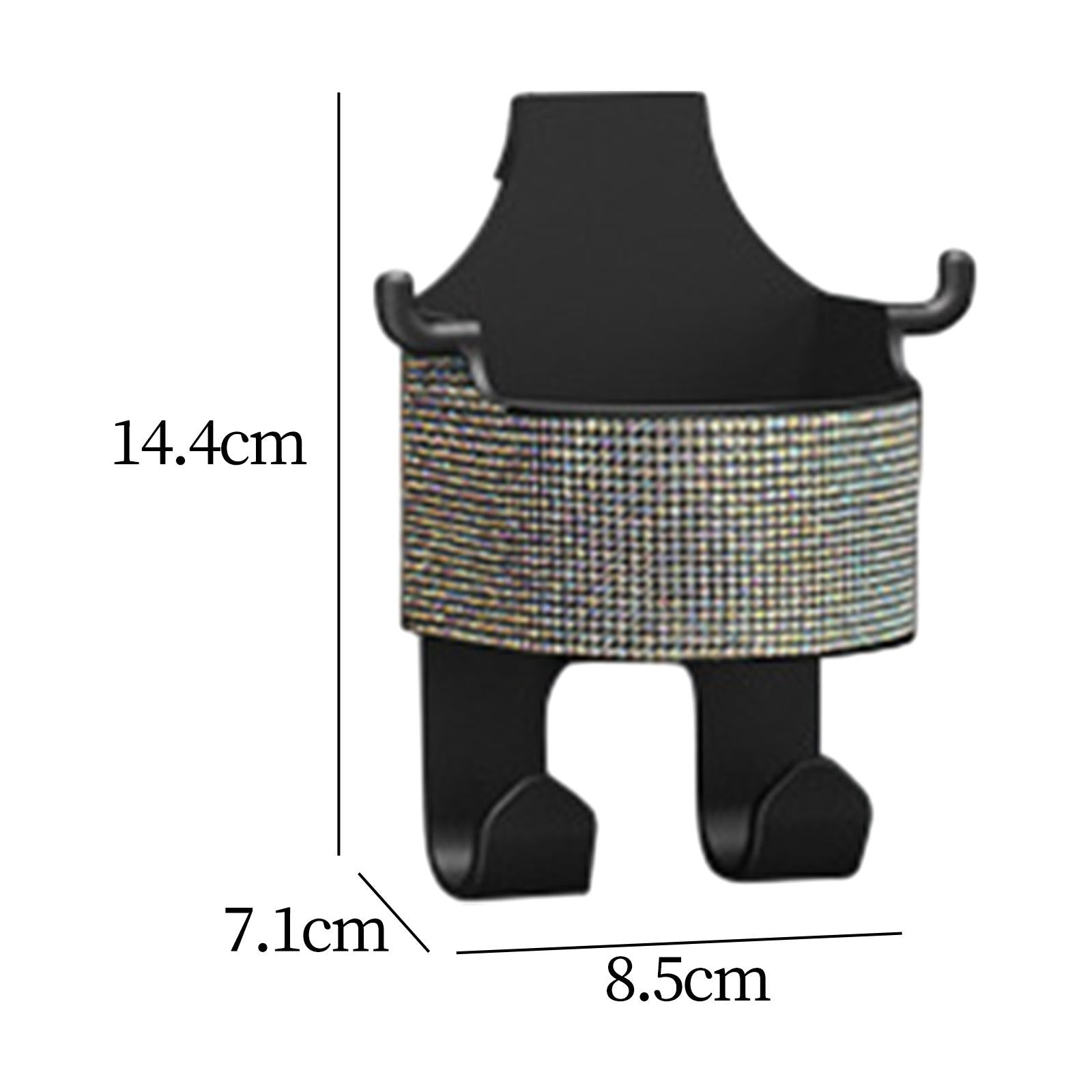 Car Seat Back Hook Cup Holder Seat Back Organizer Box for Bottle Snacks Colorful Rhinestones