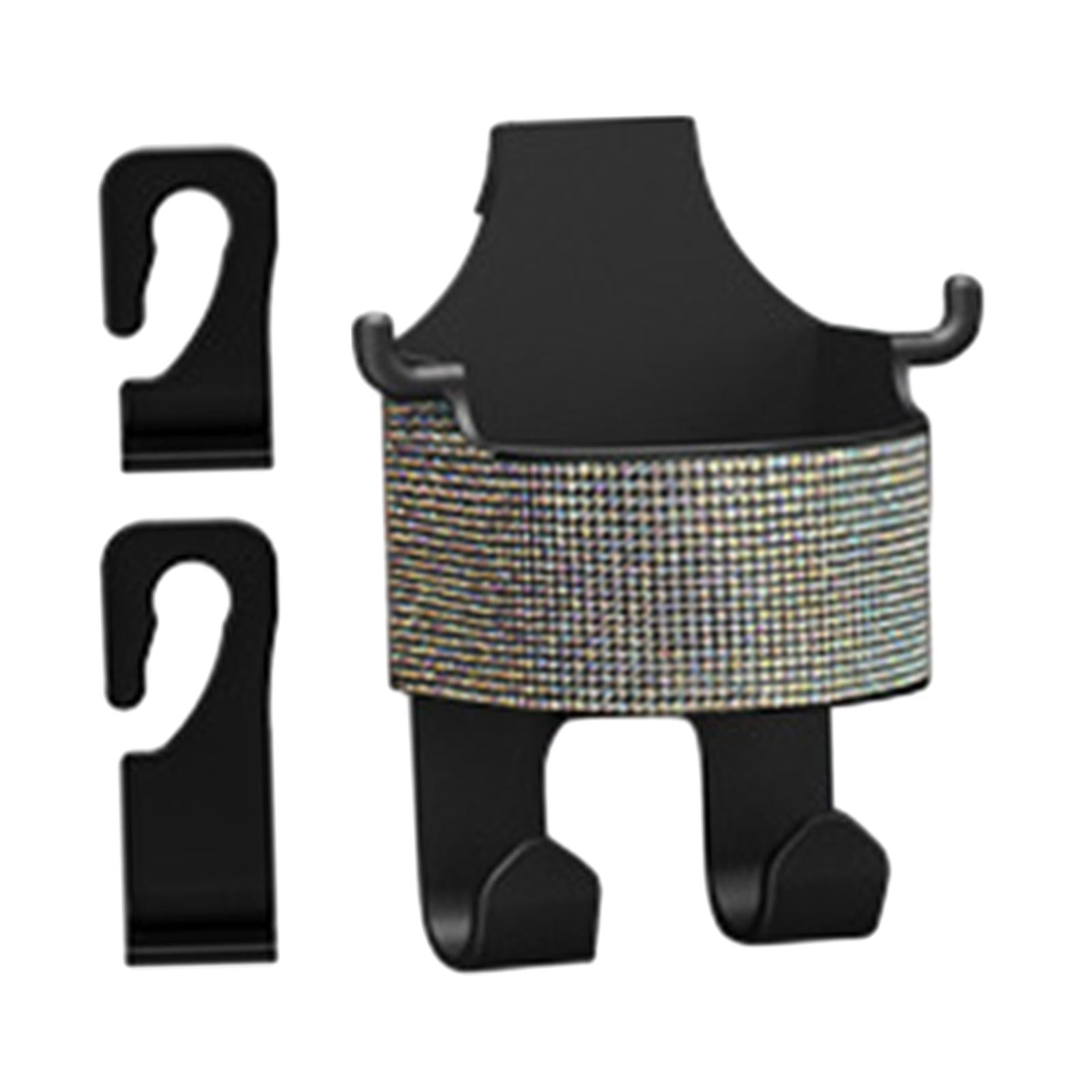 Car Seat Back Hook Cup Holder Seat Back Organizer Box for Bottle Snacks Colorful Rhinestones