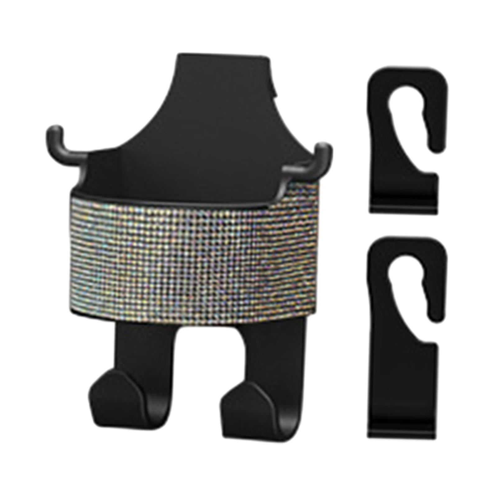 Car Seat Back Hook Cup Holder Seat Back Organizer Box for Bottle Snacks Colorful Rhinestones