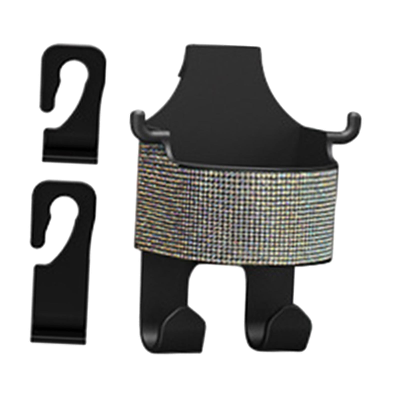 Car Seat Back Hook Cup Holder Seat Back Organizer Box for Bottle Snacks Colorful Rhinestones