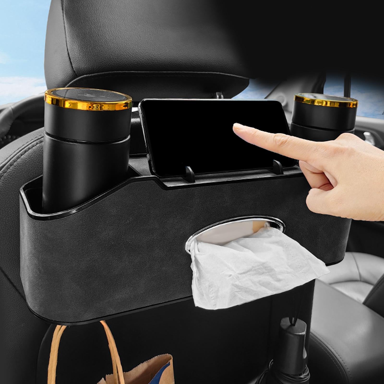 Car Back Seat Headrest Hanging Storage Box Car Travel Accessories Cup Holder
