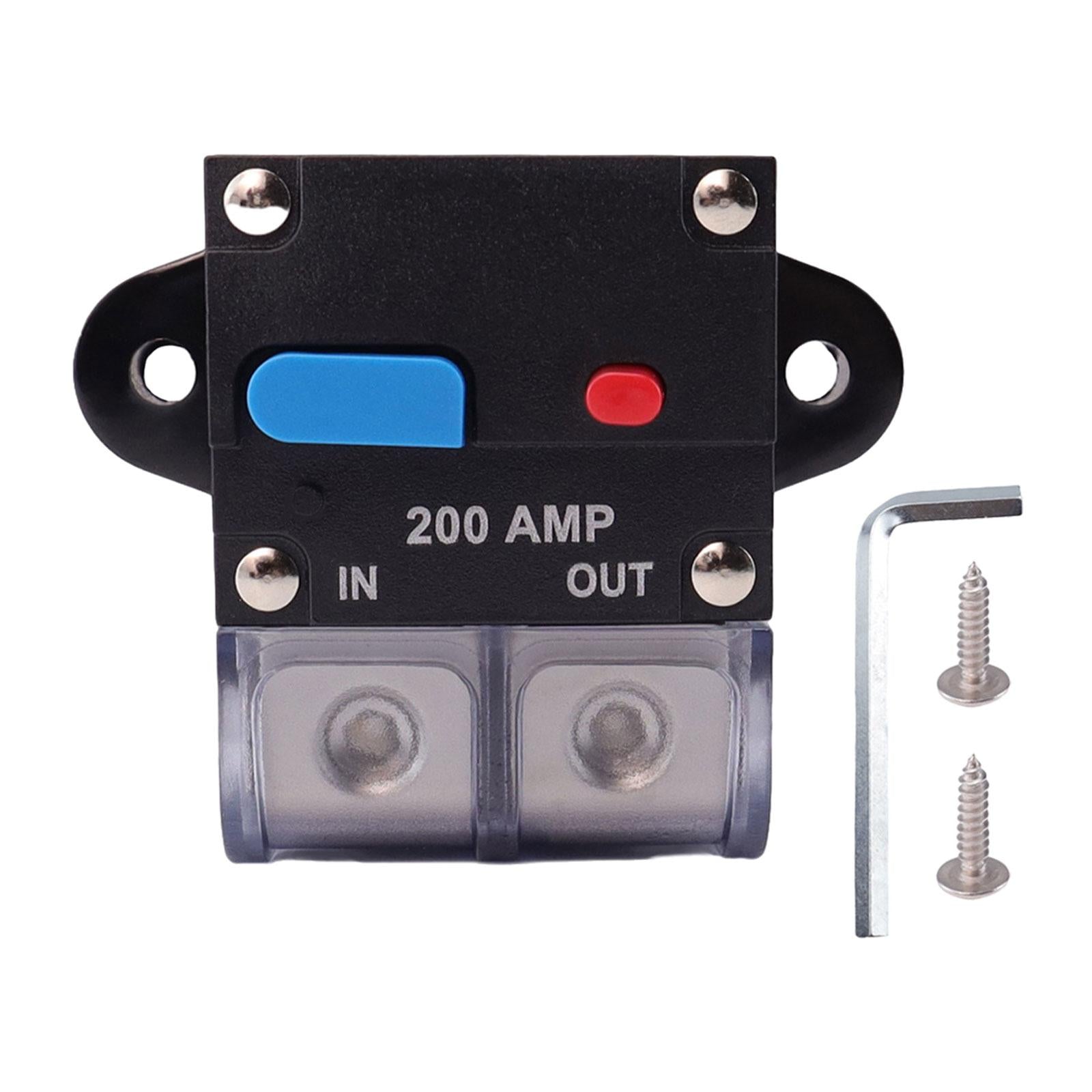 Circuit Breaker with Manual Reset Button Resettable for 12V 24V Durable 200A