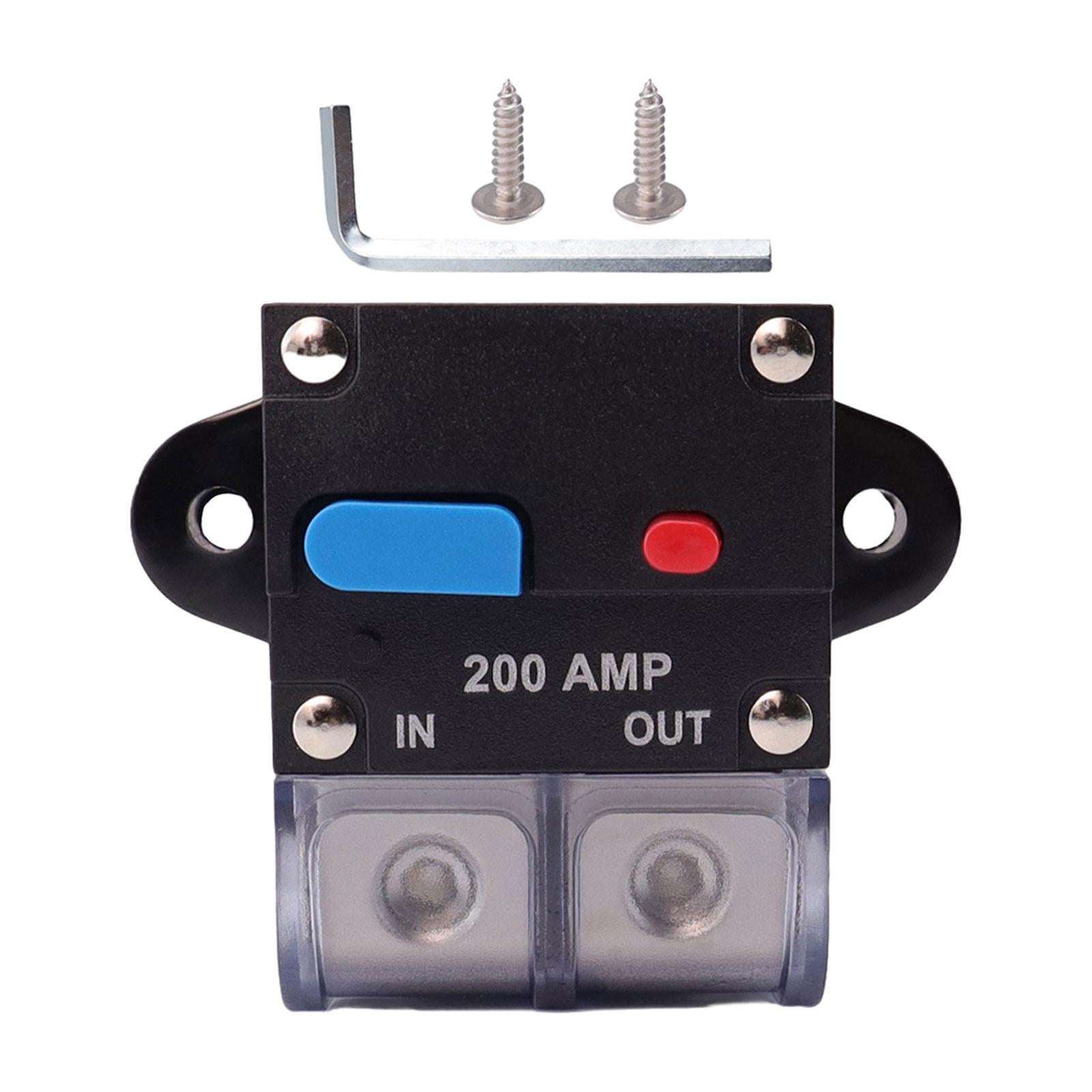 Circuit Breaker with Manual Reset Button Resettable for 12V 24V Durable 200A