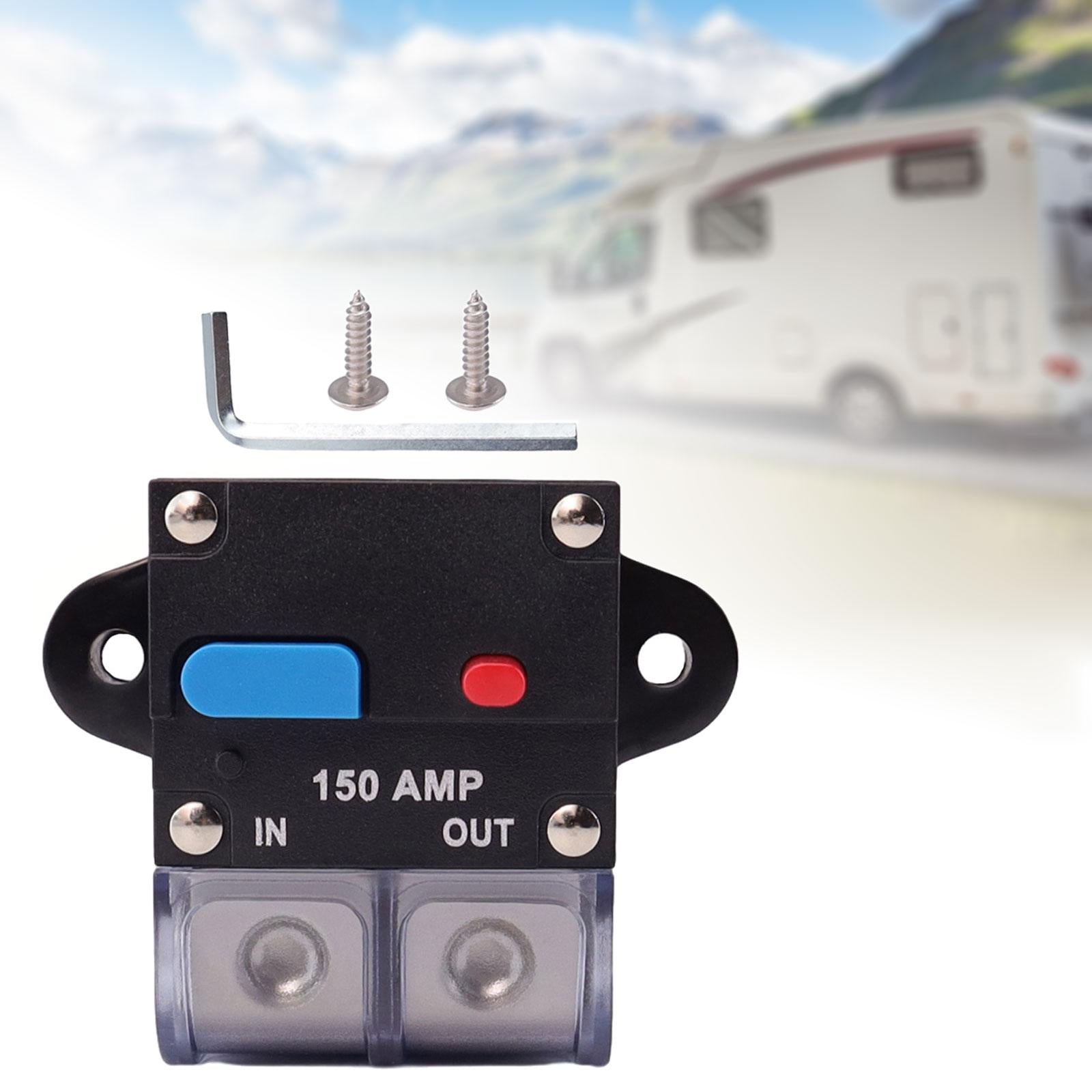 Circuit Breaker with Manual Reset Button Resettable for 12V 24V Durable 200A
