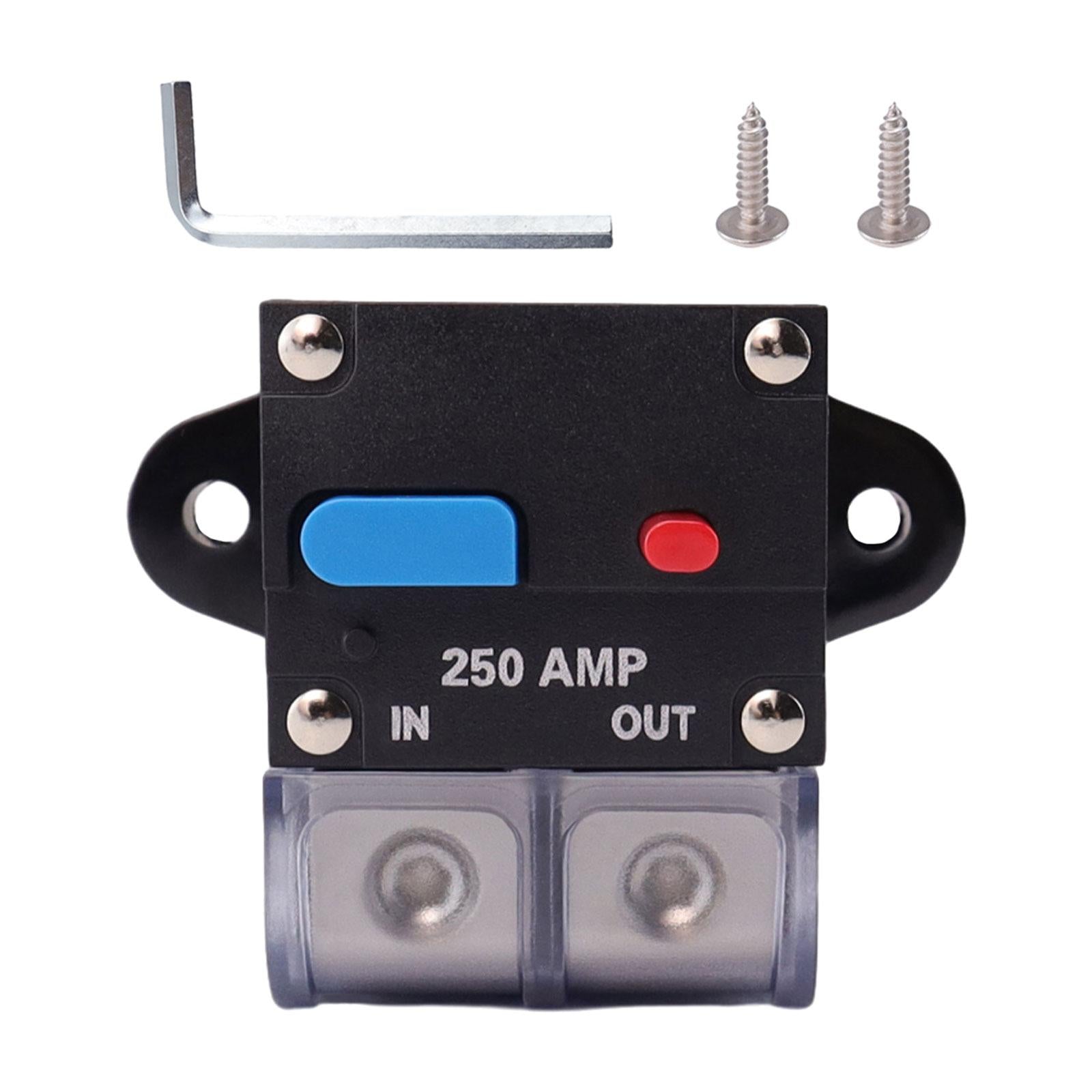 Circuit Breaker with Manual Reset Button Resettable for 12V 24V Durable 250A