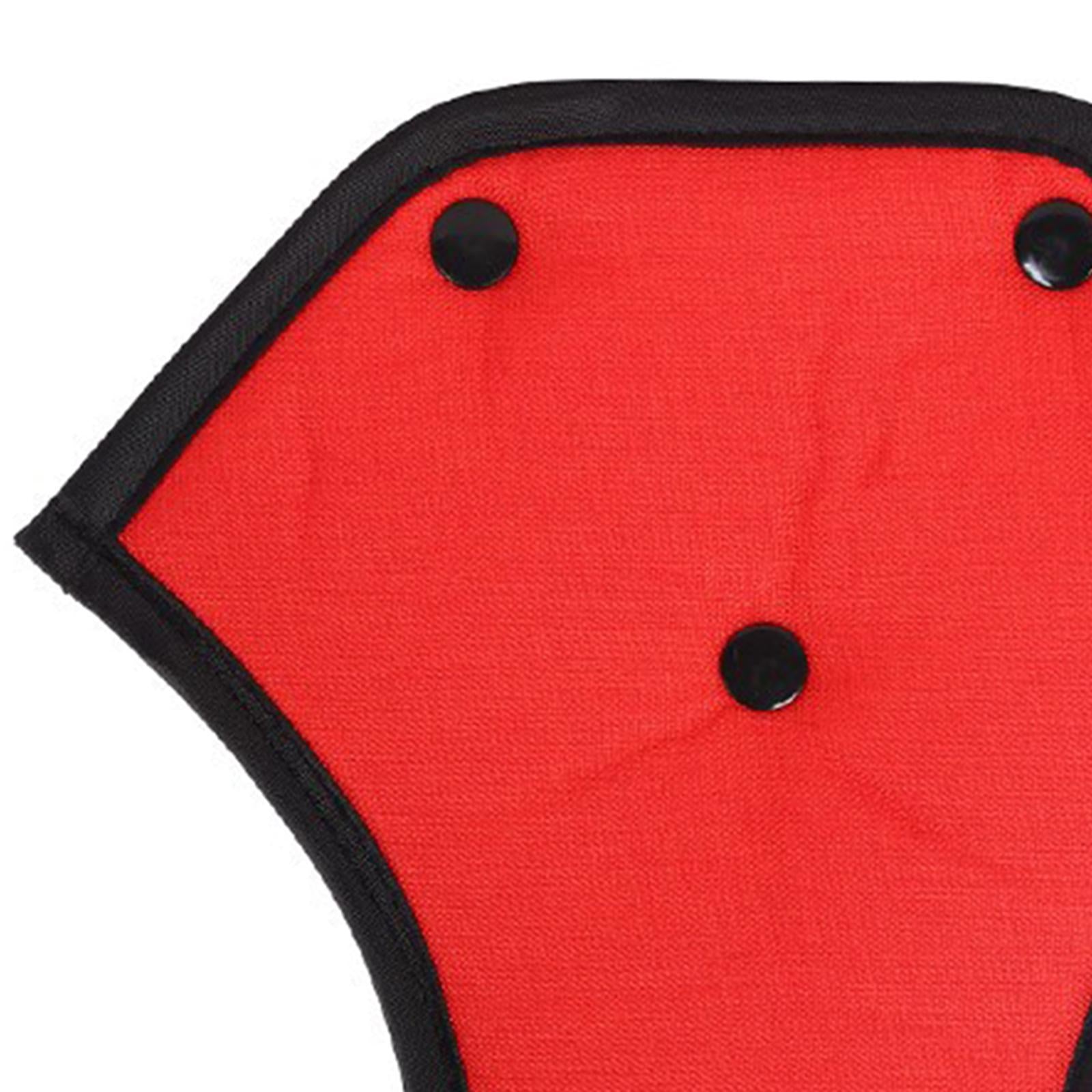 4xCar Seat Belt Adjuster Universal Soft Seat Belt Cover for Children Kids Red