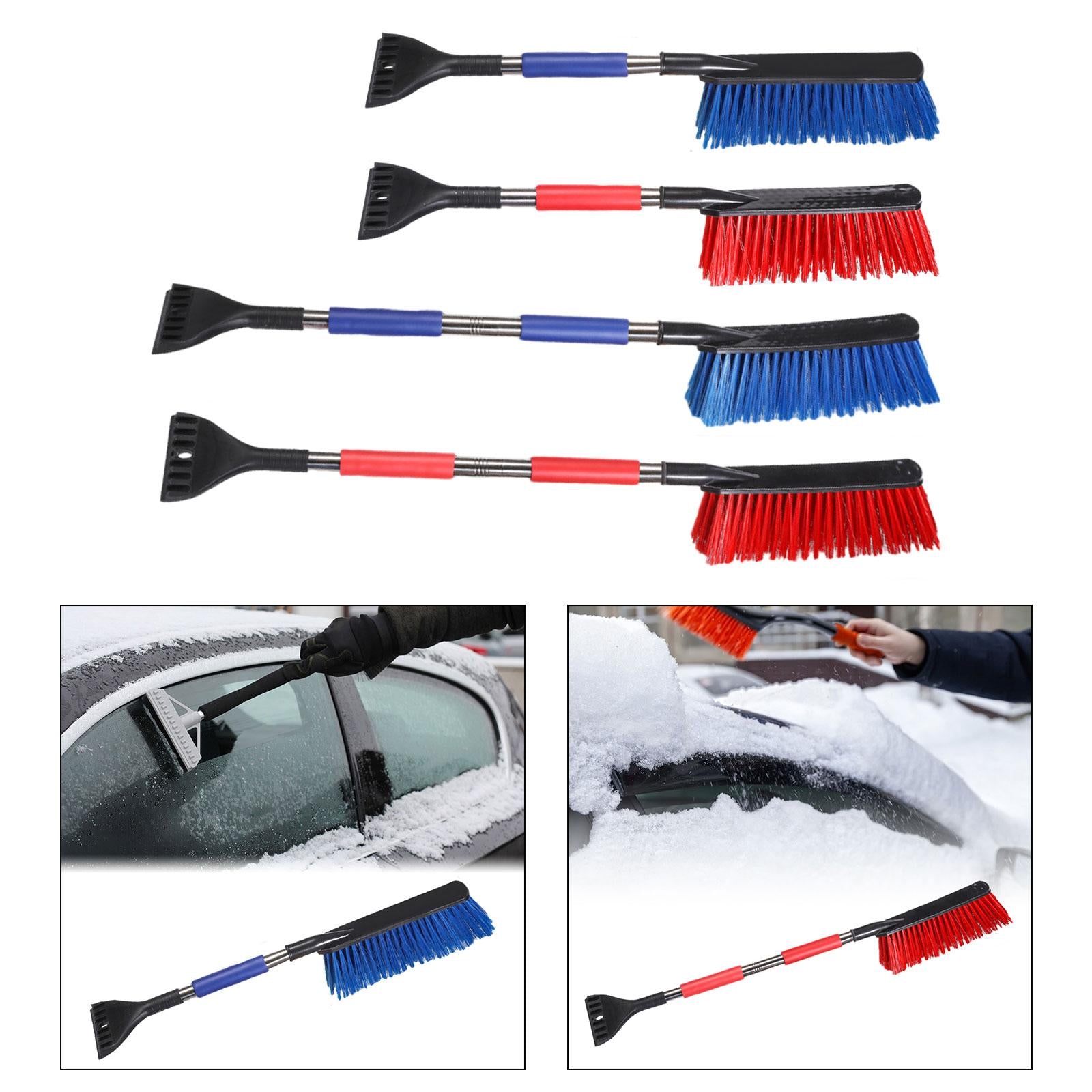 Ice Scraper Snow Brush 2 in 1 Comfortable Grip for Vehicles Suvs Trucks 63cm Blue