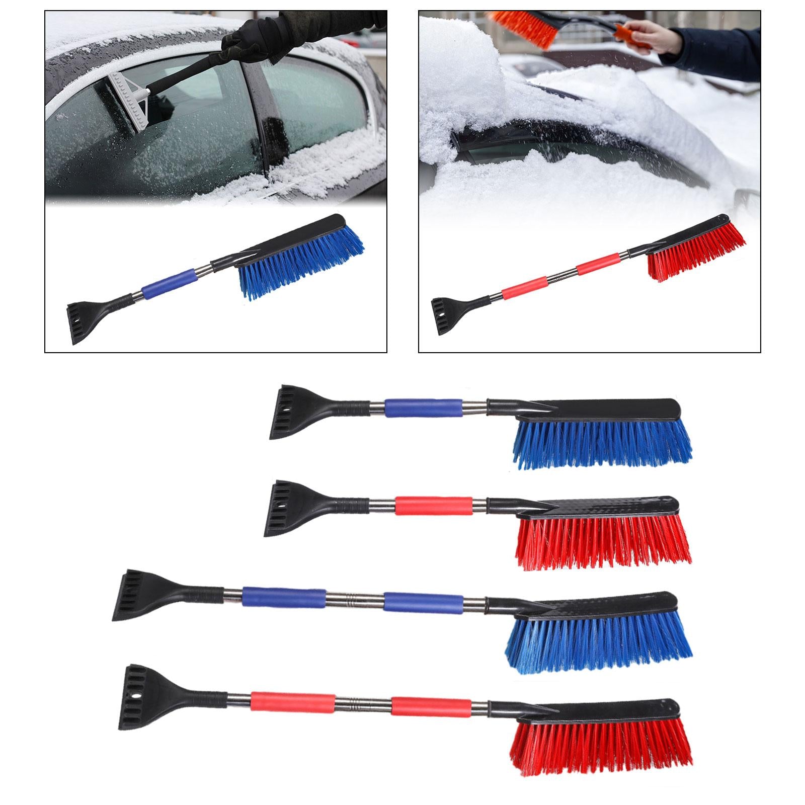 Ice Scraper Snow Brush 2 in 1 Comfortable Grip for Vehicles Suvs Trucks 63cm Blue