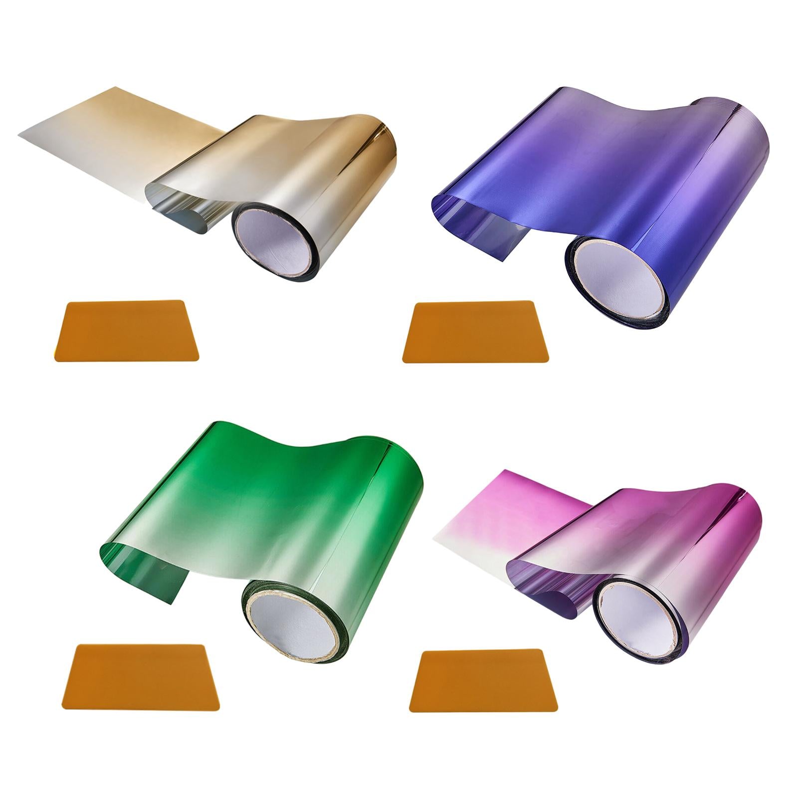4xCar Window Sun Visor Strip Tint Film with Scraper Windshield Sun Visor Strip Gold