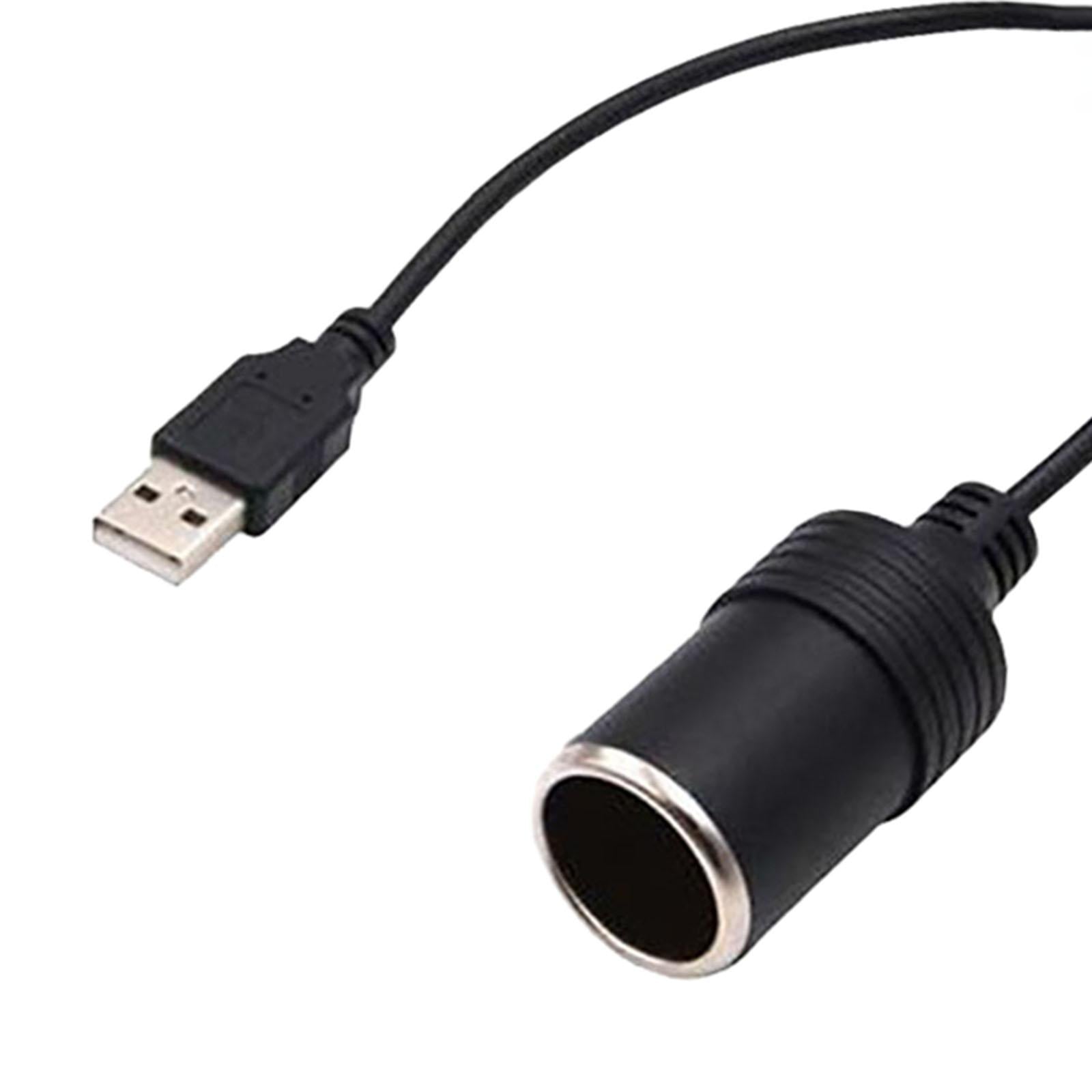 2xUSB A Male to 12V Car Cigarette Lighter Socket Female Converter Cable 10W 1.2 meters