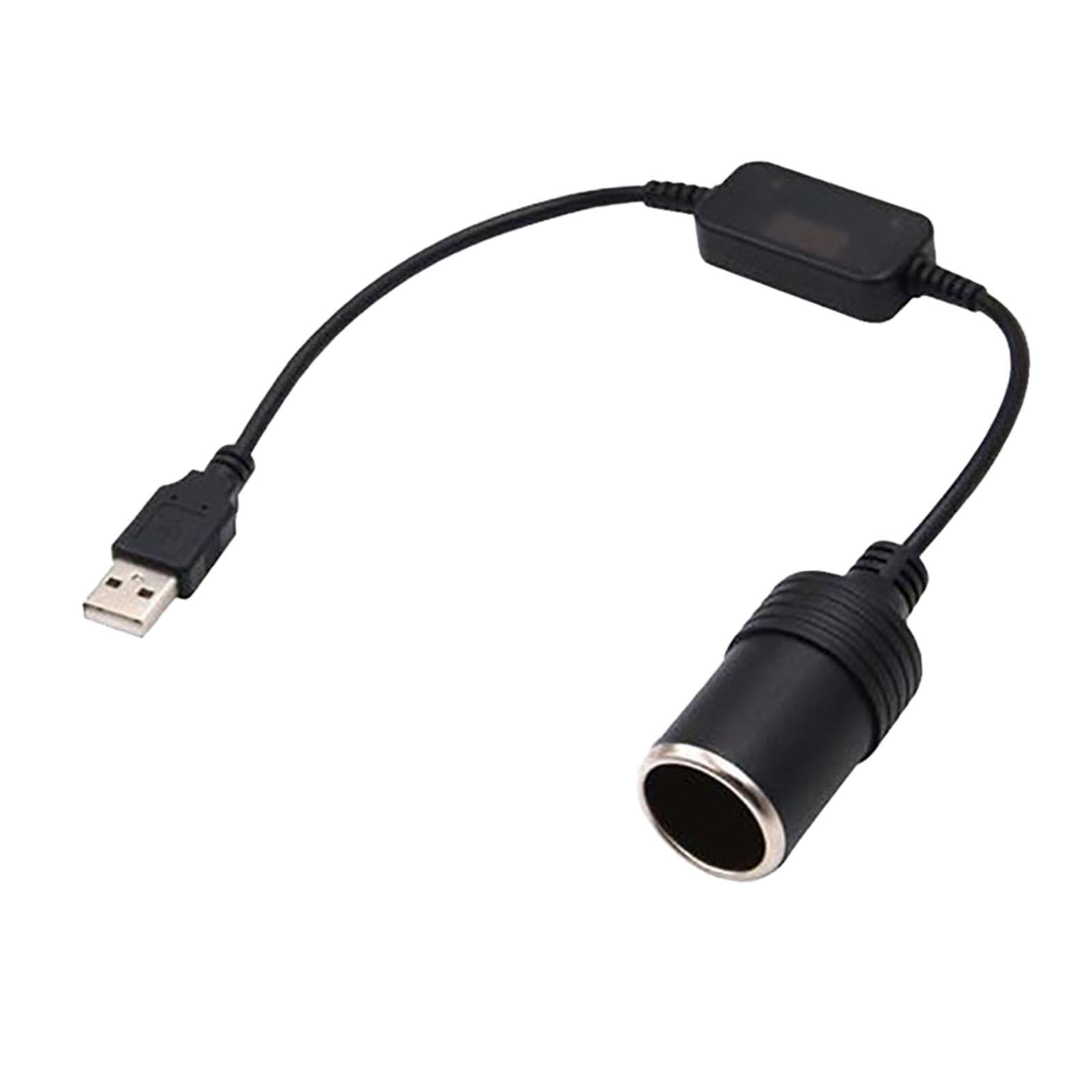 2xUSB A Male to 12V Car Cigarette Lighter Socket Female Converter Cable 10W 1.2 meters