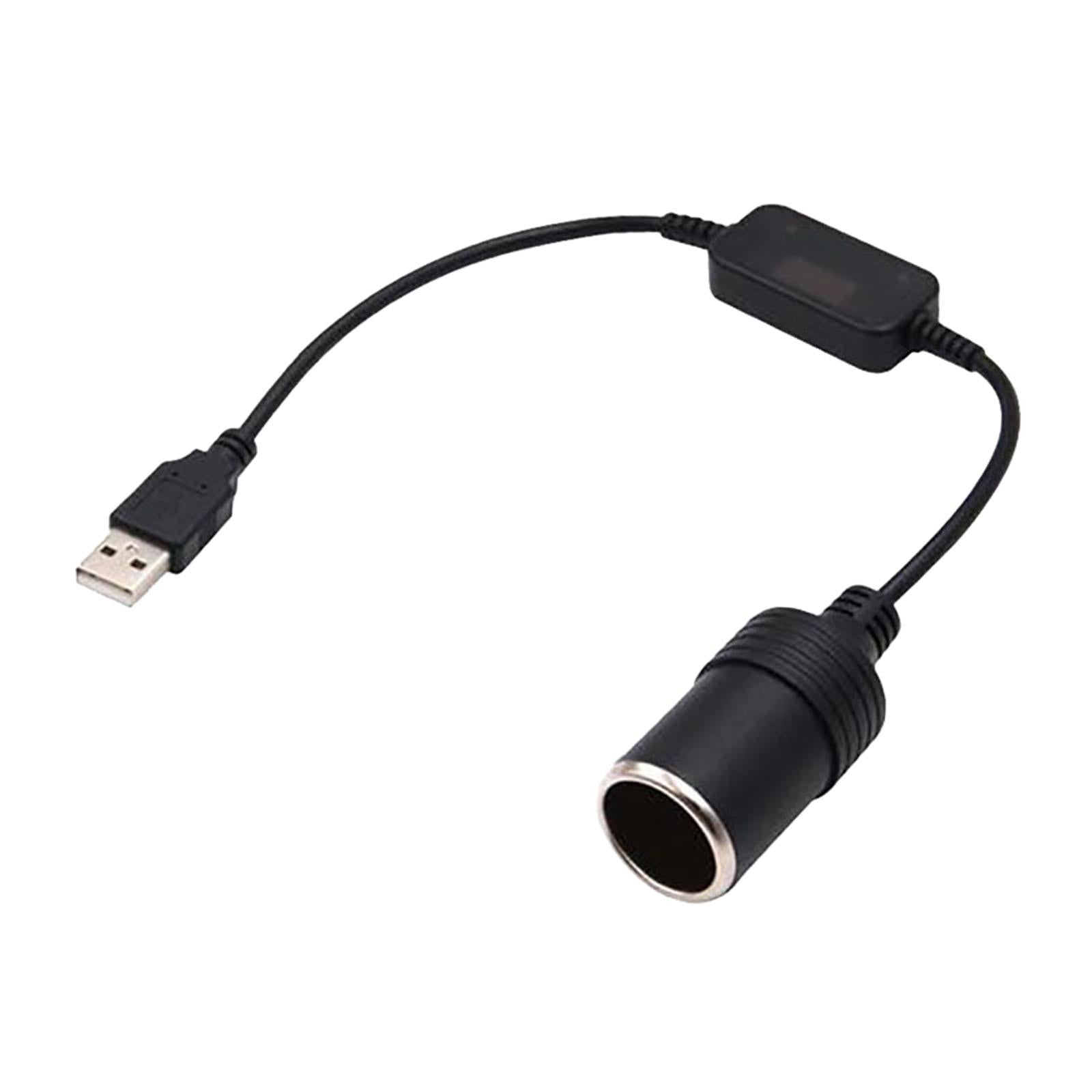 4xUSB A Male to 12V Car Cigarette Lighter Socket Female Converter Cable 10W 0.6 meters