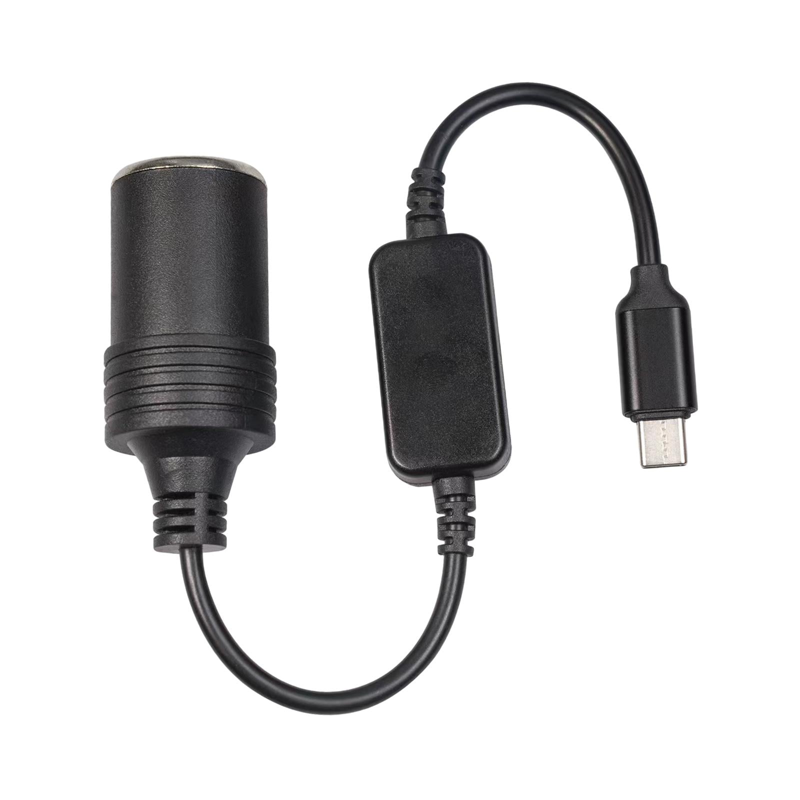 2xUSB C Male to 12V Car Cigarette Lighter Socket Female Converter Cable 12W 1.2m