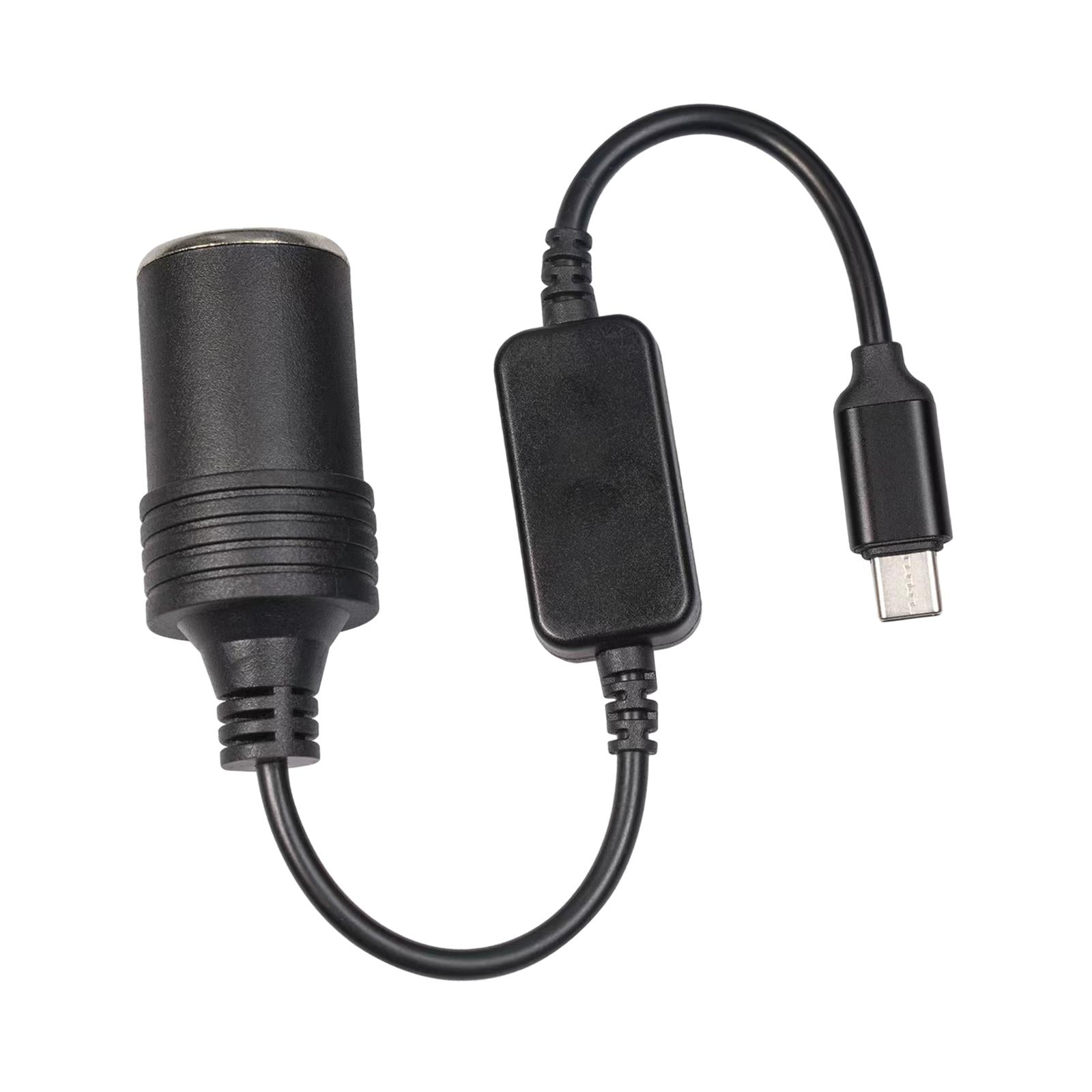 2xUSB C Male to 12V Car Cigarette Lighter Socket Female Converter Cable 12W 1.2m