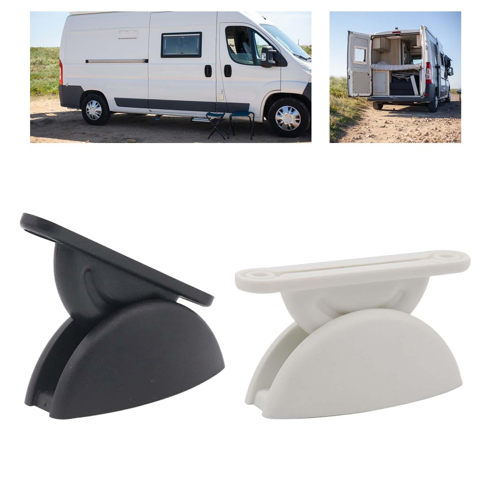 4 Pieces RV Door Retainer Catch Door Stopper Clip for Cupboard Rvs Boat Black