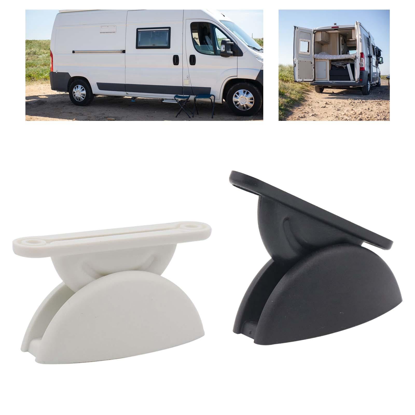 4 Pieces RV Door Retainer Catch Door Stopper Clip for Cupboard Rvs Boat Black