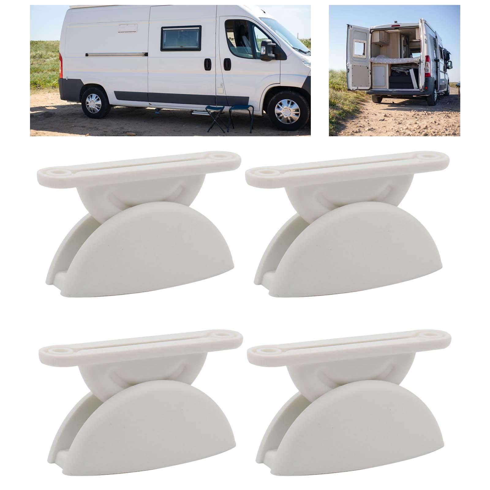 4 Pieces RV Door Retainer Catch Door Stopper Clip for Cupboard Rvs Boat White
