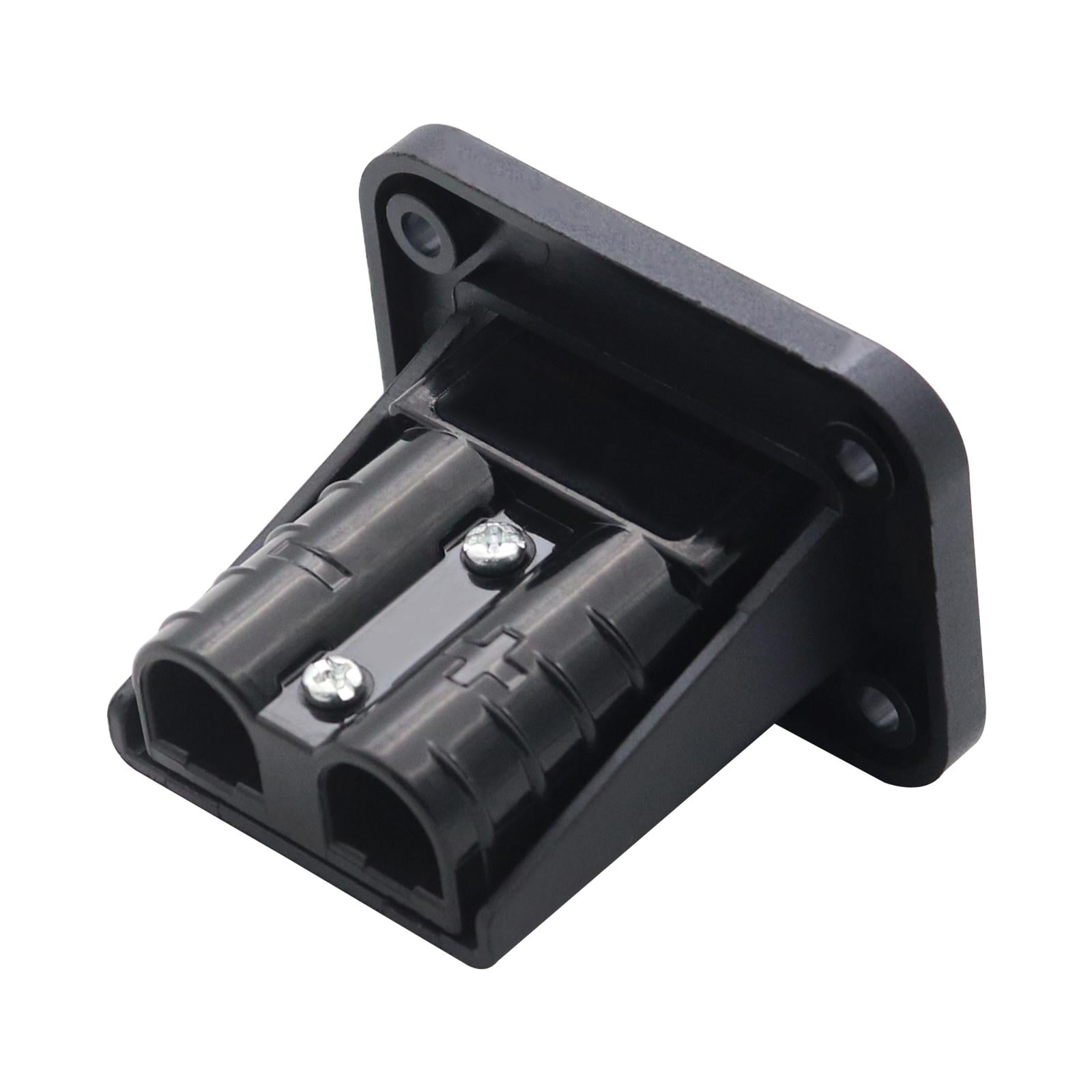50A Nylon Plug Mounting Panel with Cover for Plug Connector Caravans RV black
