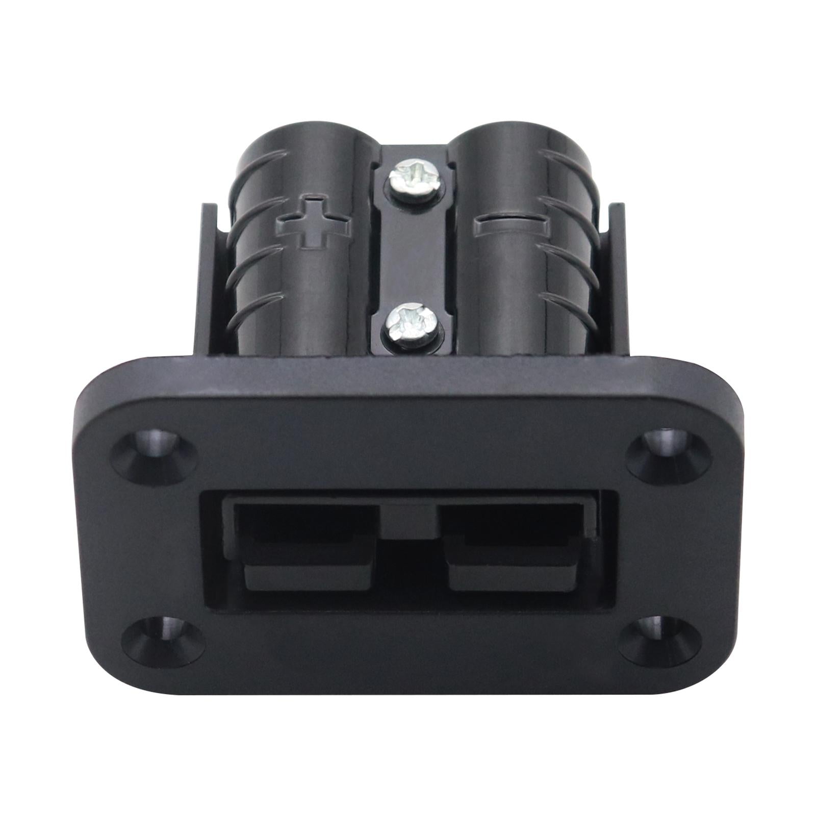 50A Nylon Plug Mounting Panel with Cover for Plug Connector Caravans RV black