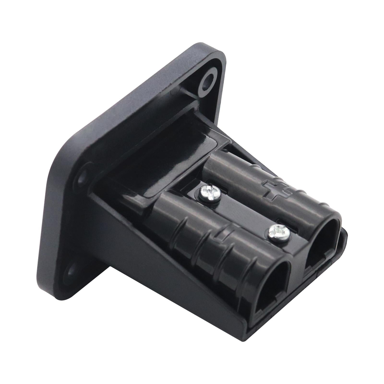 50A Nylon Plug Mounting Panel with Cover for Plug Connector Caravans RV black