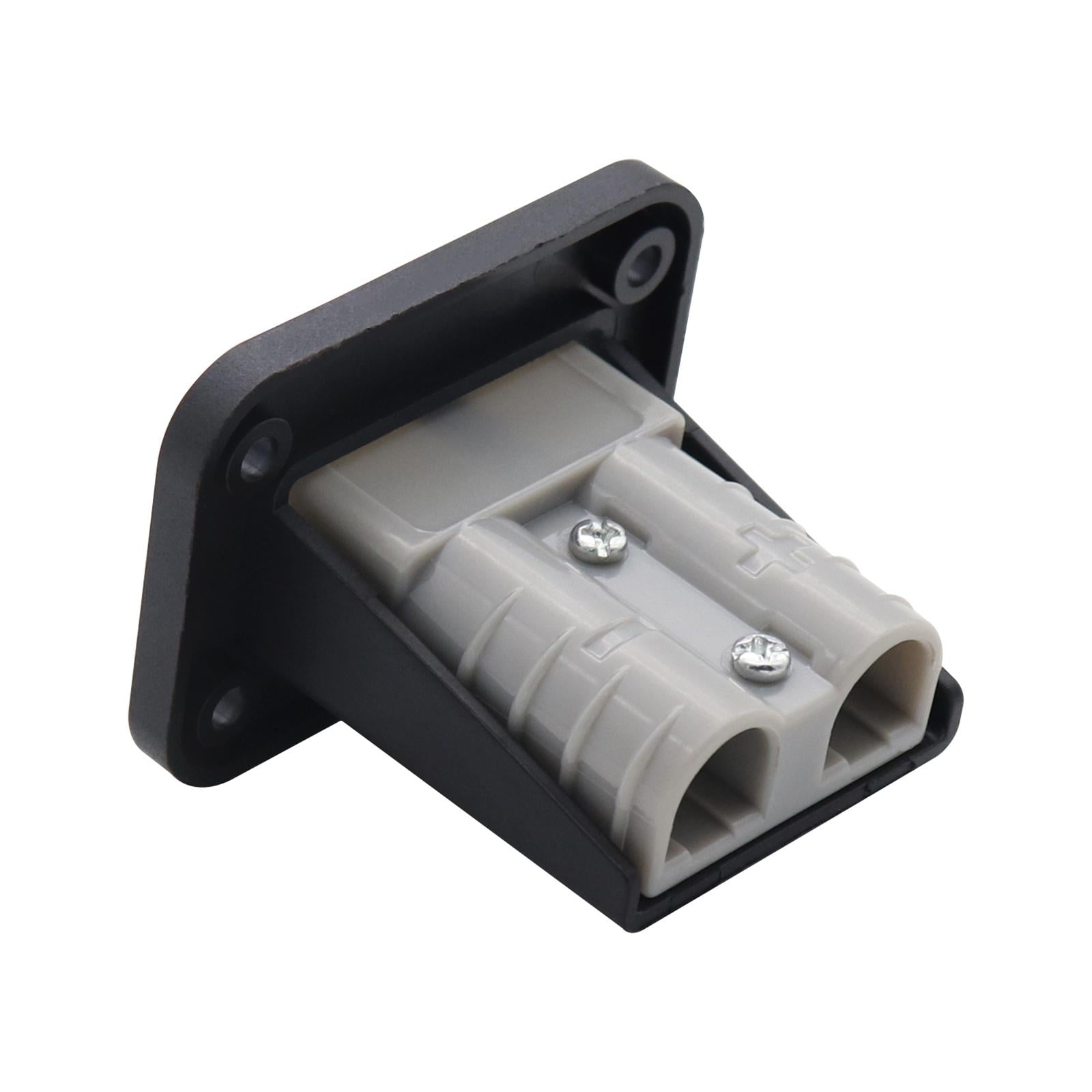 50A Nylon Plug Mounting Panel with Cover for Plug Connector Caravans RV Gray