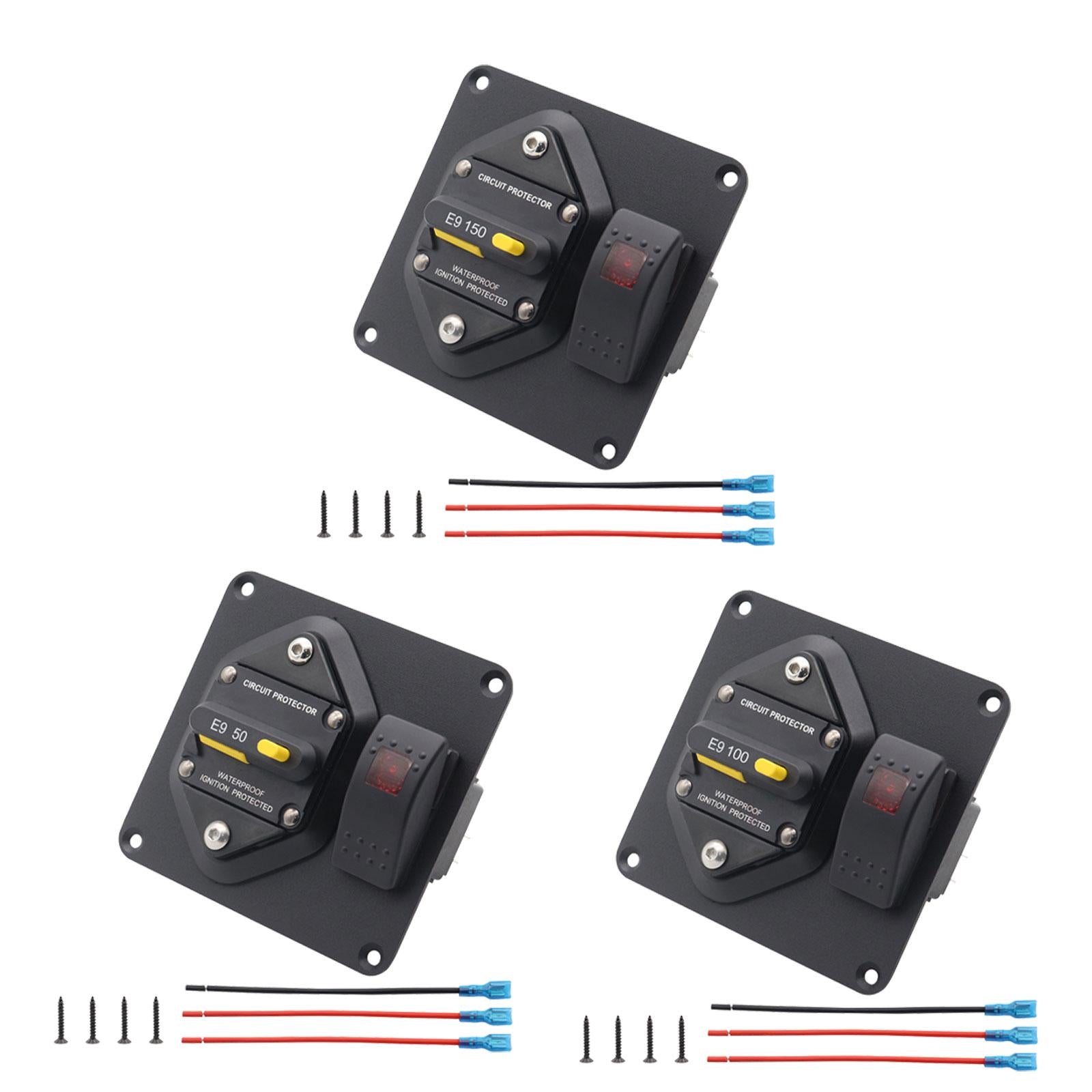 Automotive Boat Marine E9 Circuit Breaker Compact Sturdy 1/4” Threaded Studs 50A