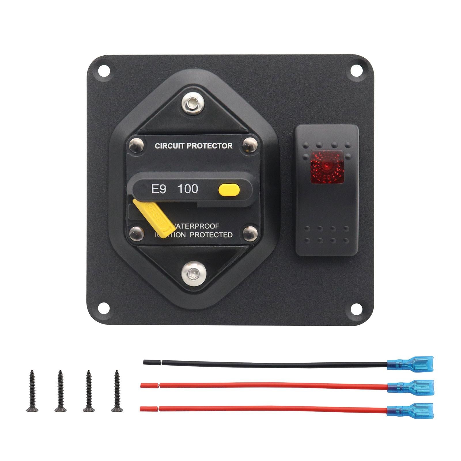 Automotive Boat Marine E9 Circuit Breaker Compact Sturdy 1/4” Threaded Studs 100A