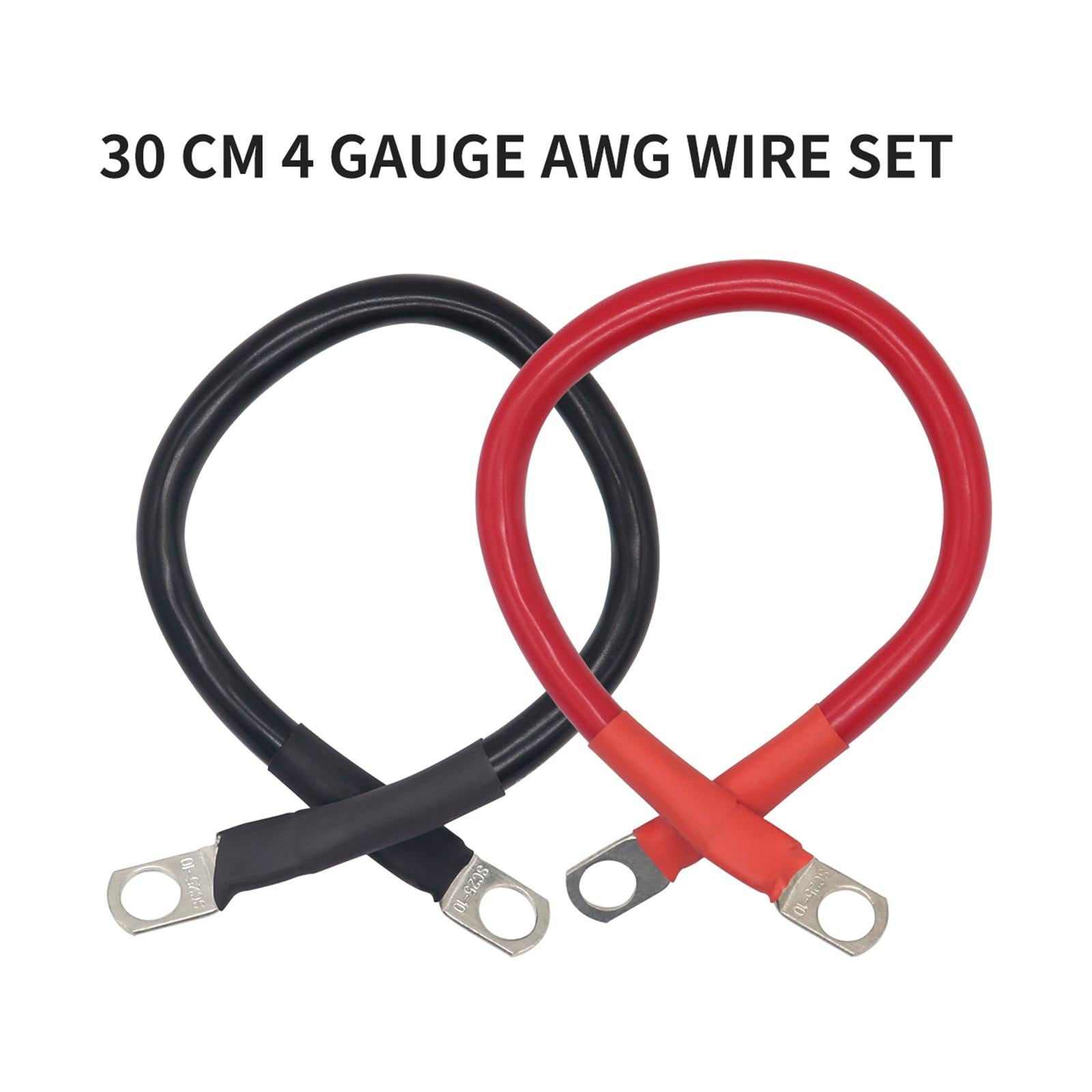 2 Pieces 4 AWG Battery Cable for Lawn Garden Equipment Sturdy Versatile 30cm