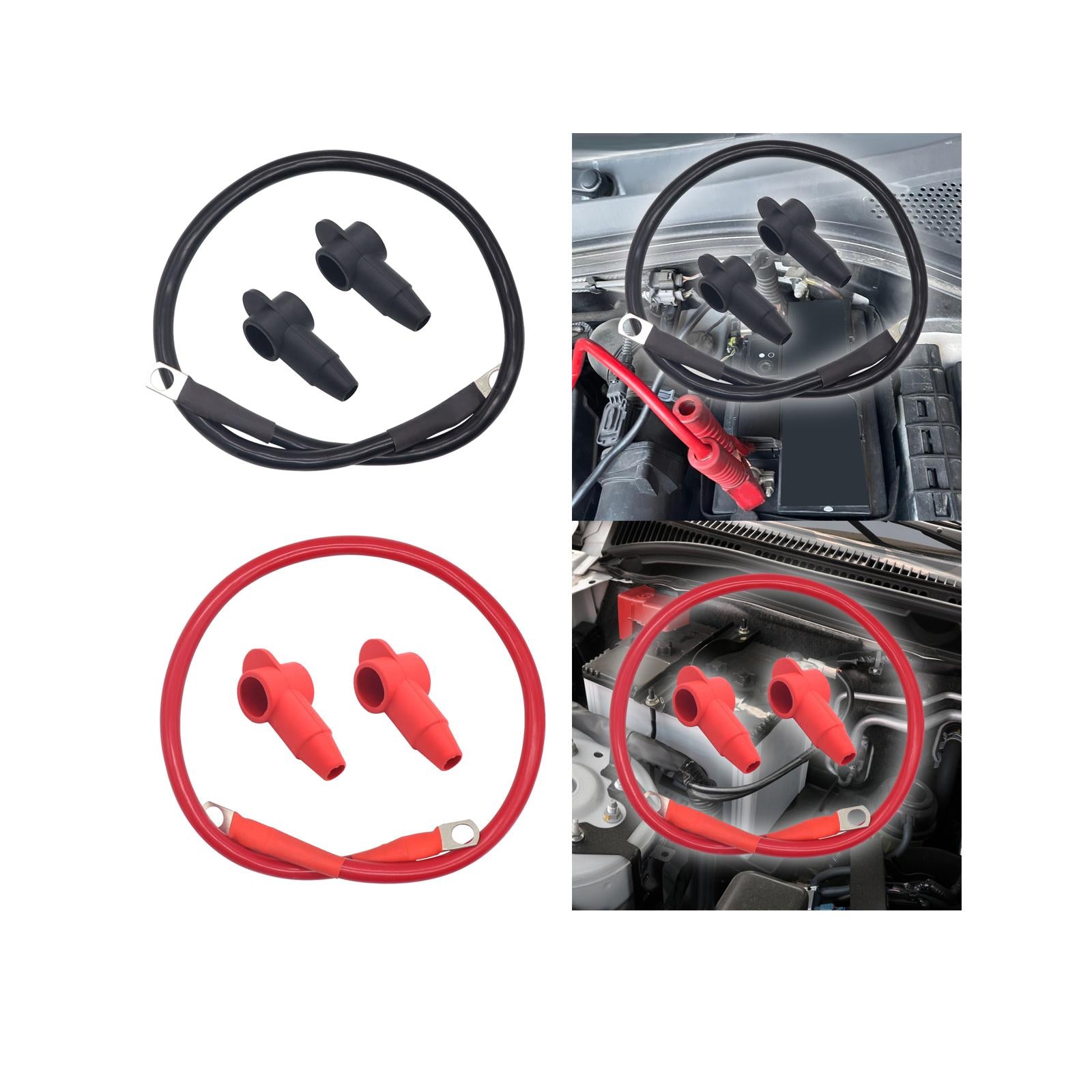 Automotive 4 AWG Battery Cable 3/8in Lugs for Marine RV Multifunctional Black