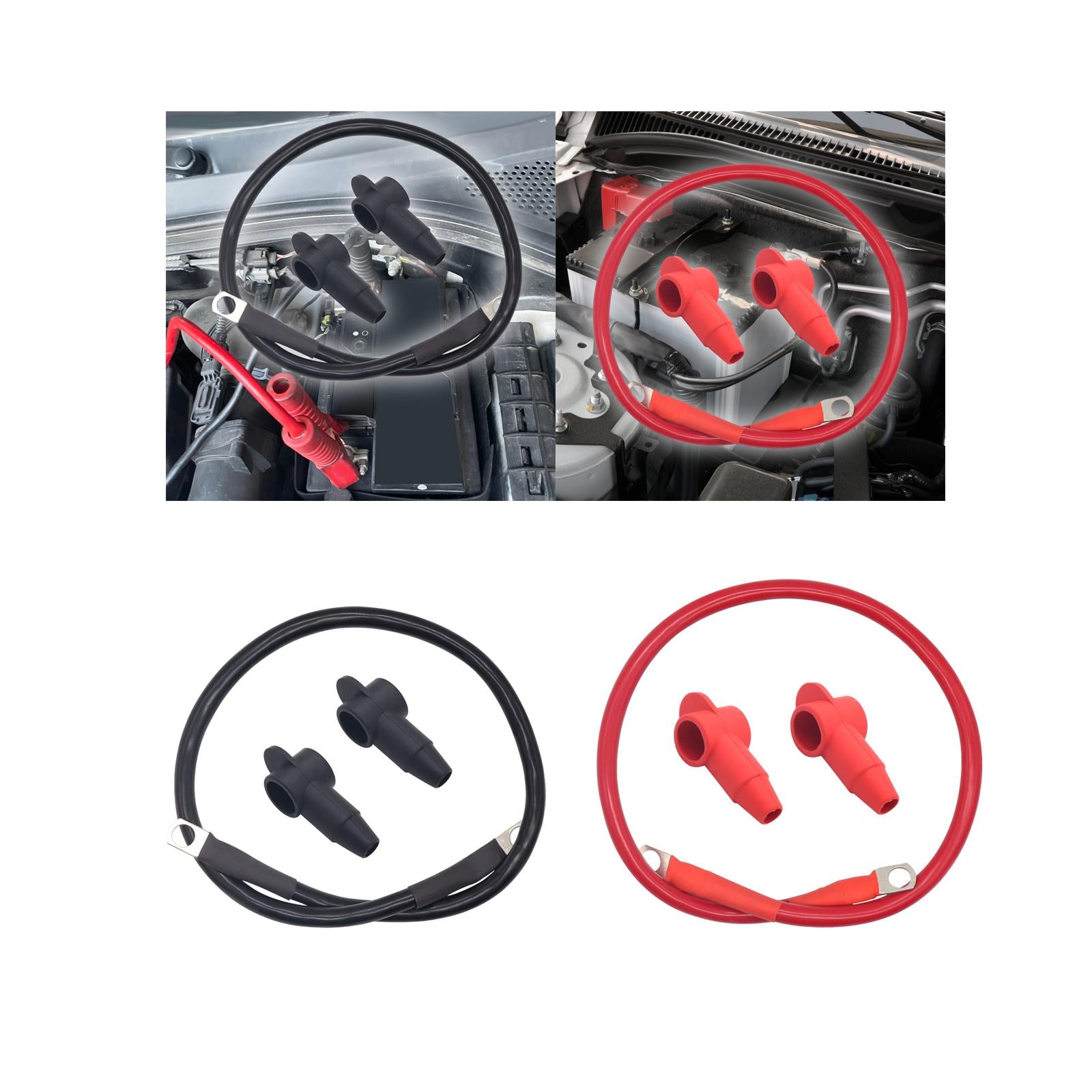 Automotive 4 AWG Battery Cable 3/8in Lugs for Marine RV Multifunctional Black