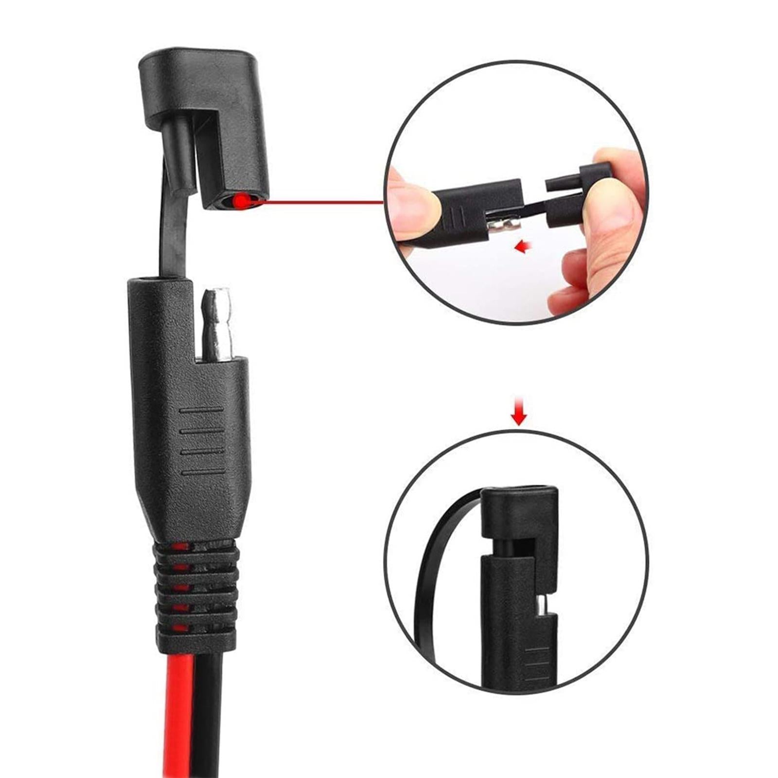 SAE to Alligator Clip Power Cord Connector Cord for Auto Boat Motorbike