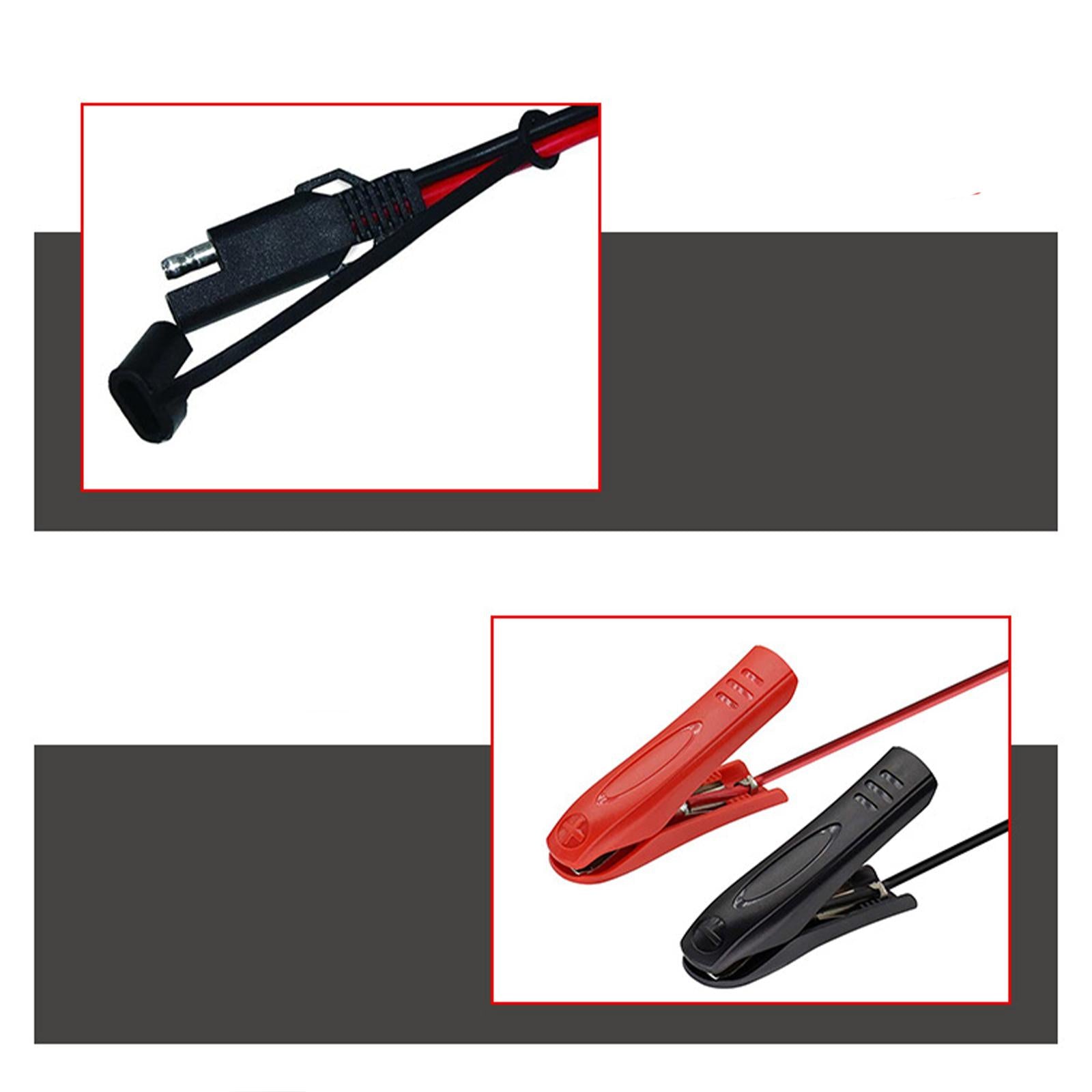 SAE to Alligator Clip Power Cord Connector Cord for Auto Boat Motorbike