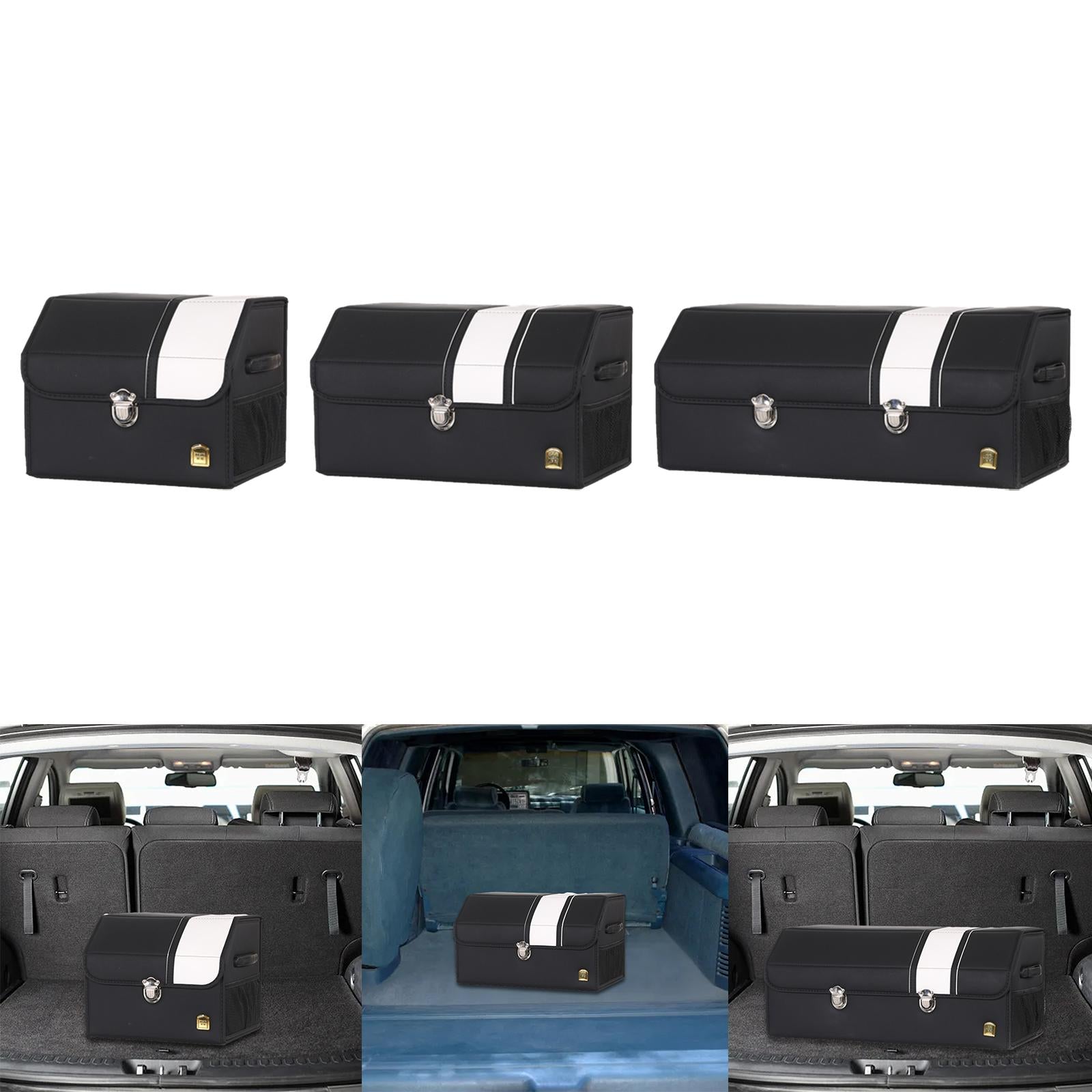 Car SUV Trunk Cargo Organizer Black Collapsible Sturdy Multipurpose Portable 36cmx31cmx29cm
