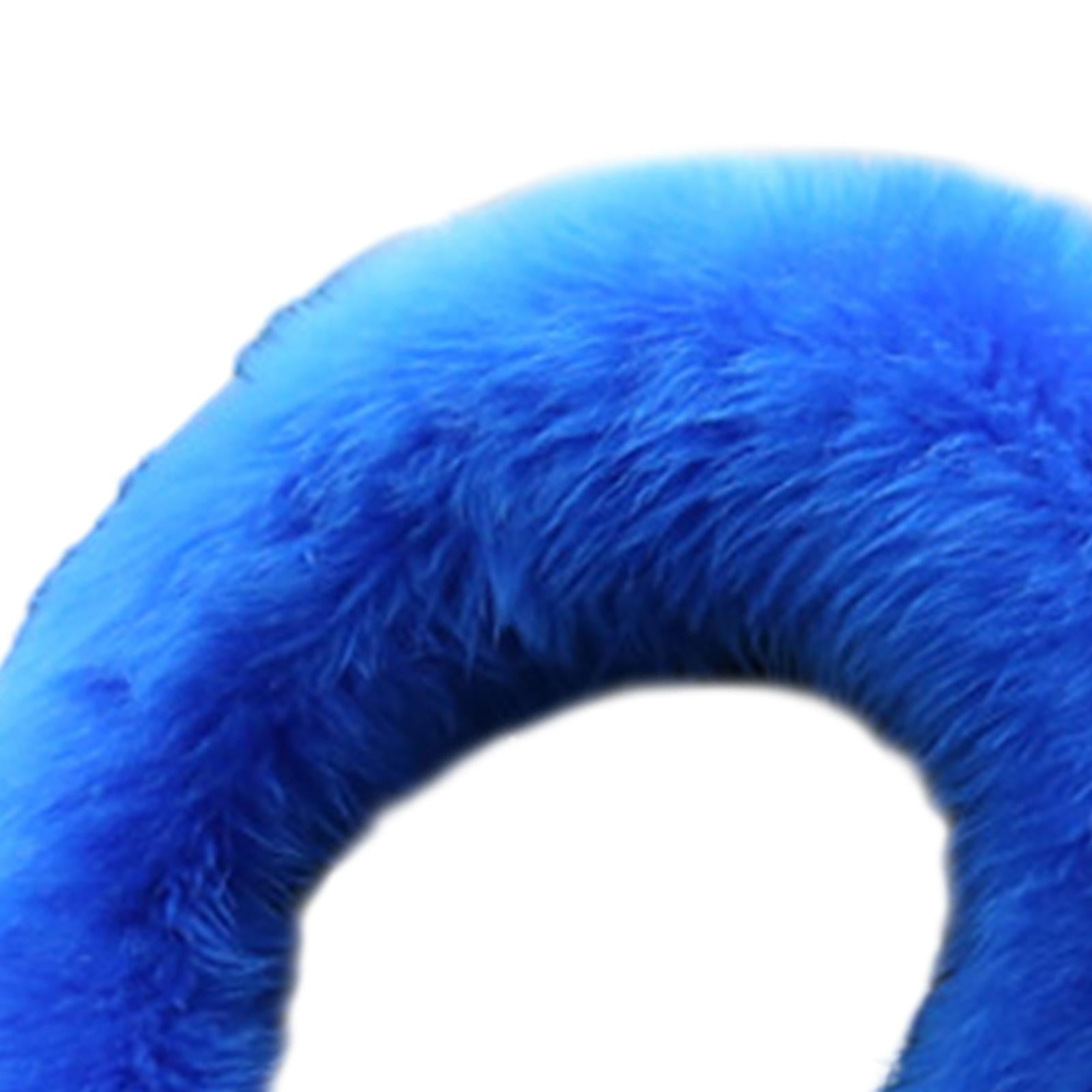 Car Steering Wheel Cover Comfortable for Women Girls Soft Gear Shifter Cover Blue