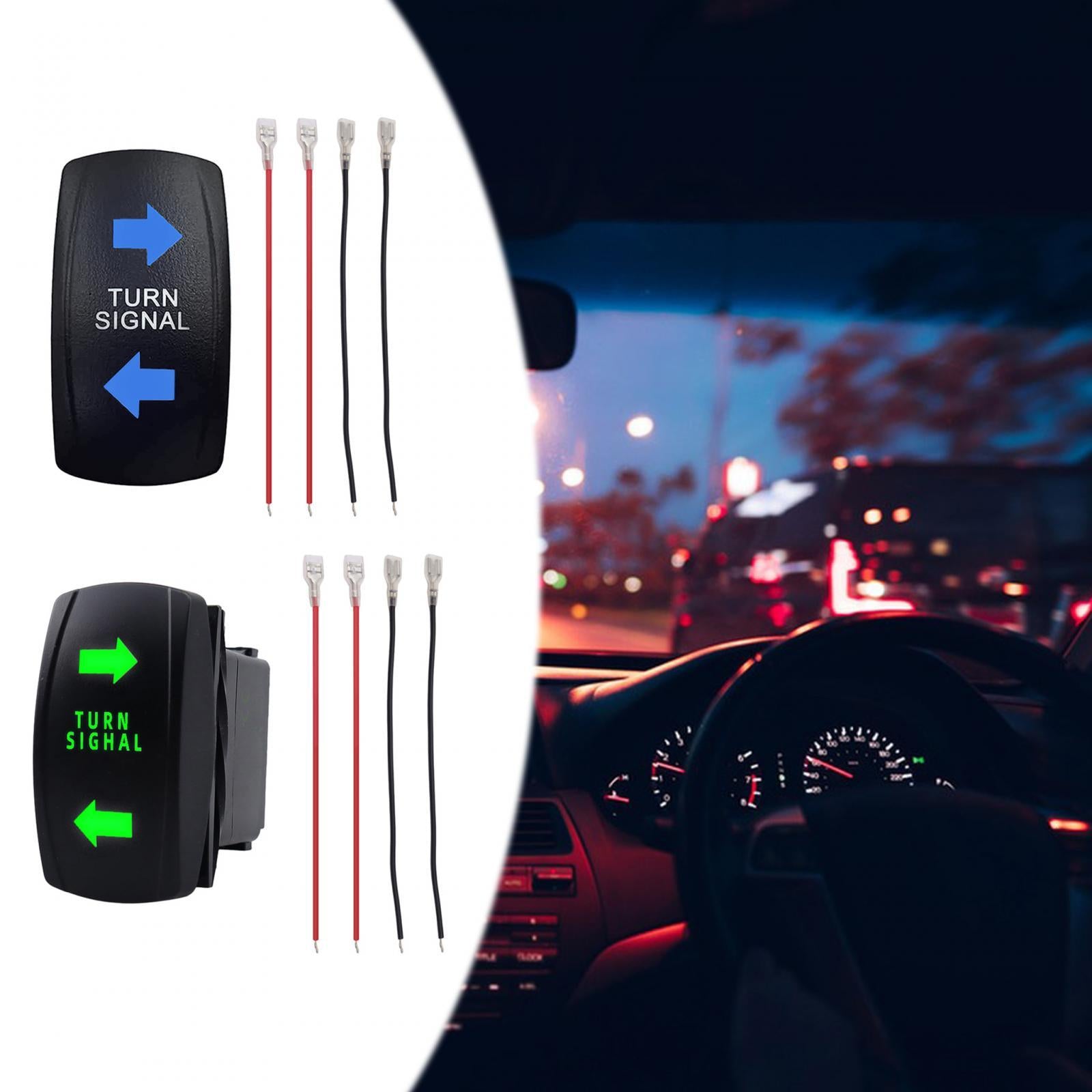 Turn Signal Switch LED Switch 4 Pin Rocker Switch for Rvs Cars Trailers Blue