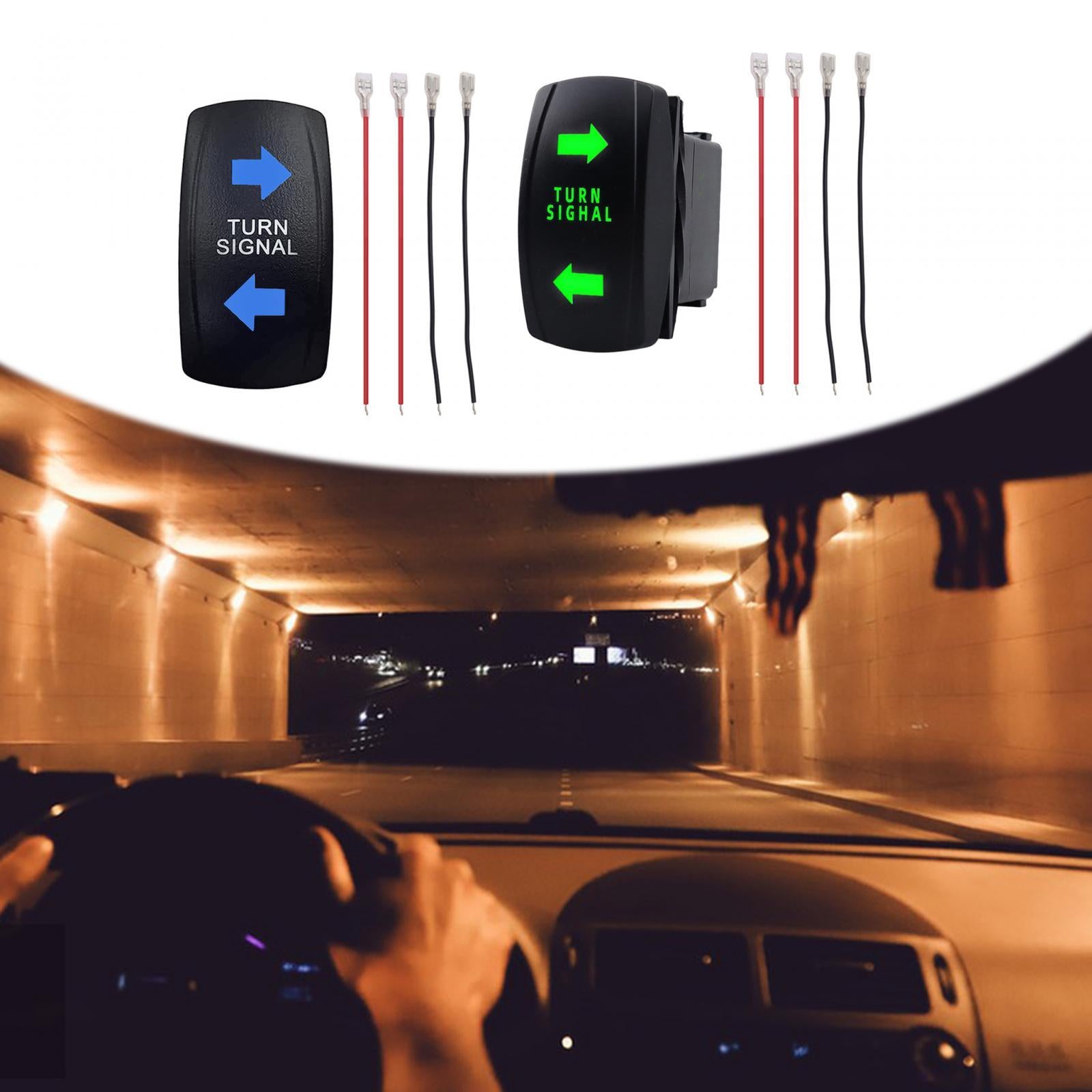 Turn Signal Switch LED Switch 4 Pin Rocker Switch for Rvs Cars Trailers Blue