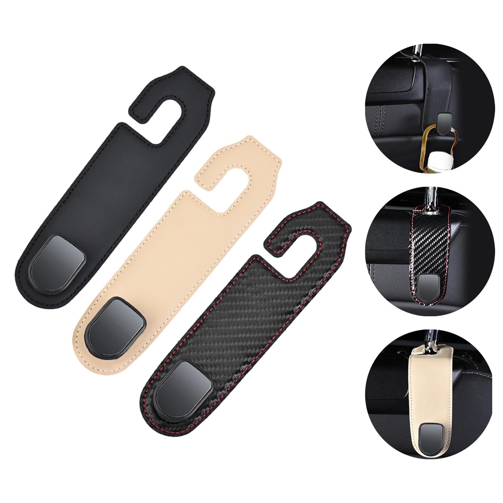 Car Seat Headrest Hook Multipurpose Portable for Umbrellas Coats Purses Black