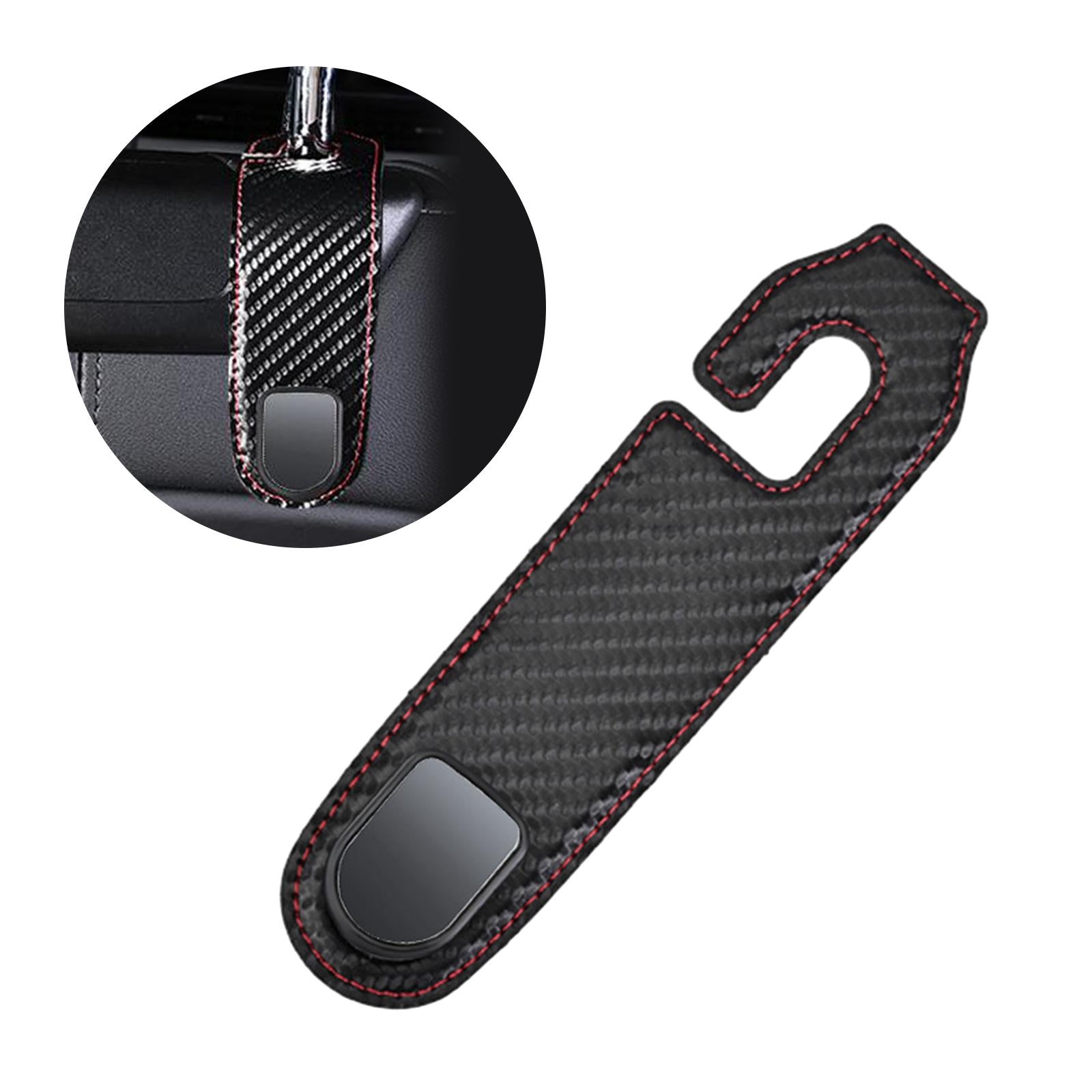 Car Seat Headrest Hook Multipurpose Portable for Umbrellas Coats Purses Carbon Fiber Pattern