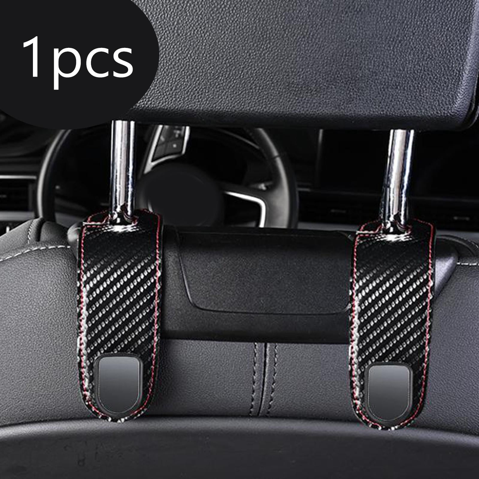 Car Seat Headrest Hook Multipurpose Portable for Umbrellas Coats Purses Carbon Fiber Pattern