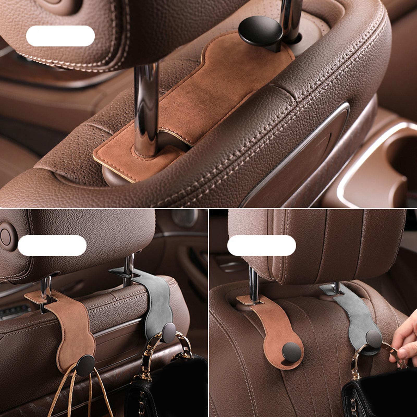 Hanger Interior Organizer Rear Seat Back Hook for Toys Grocery Bag Coat Beige