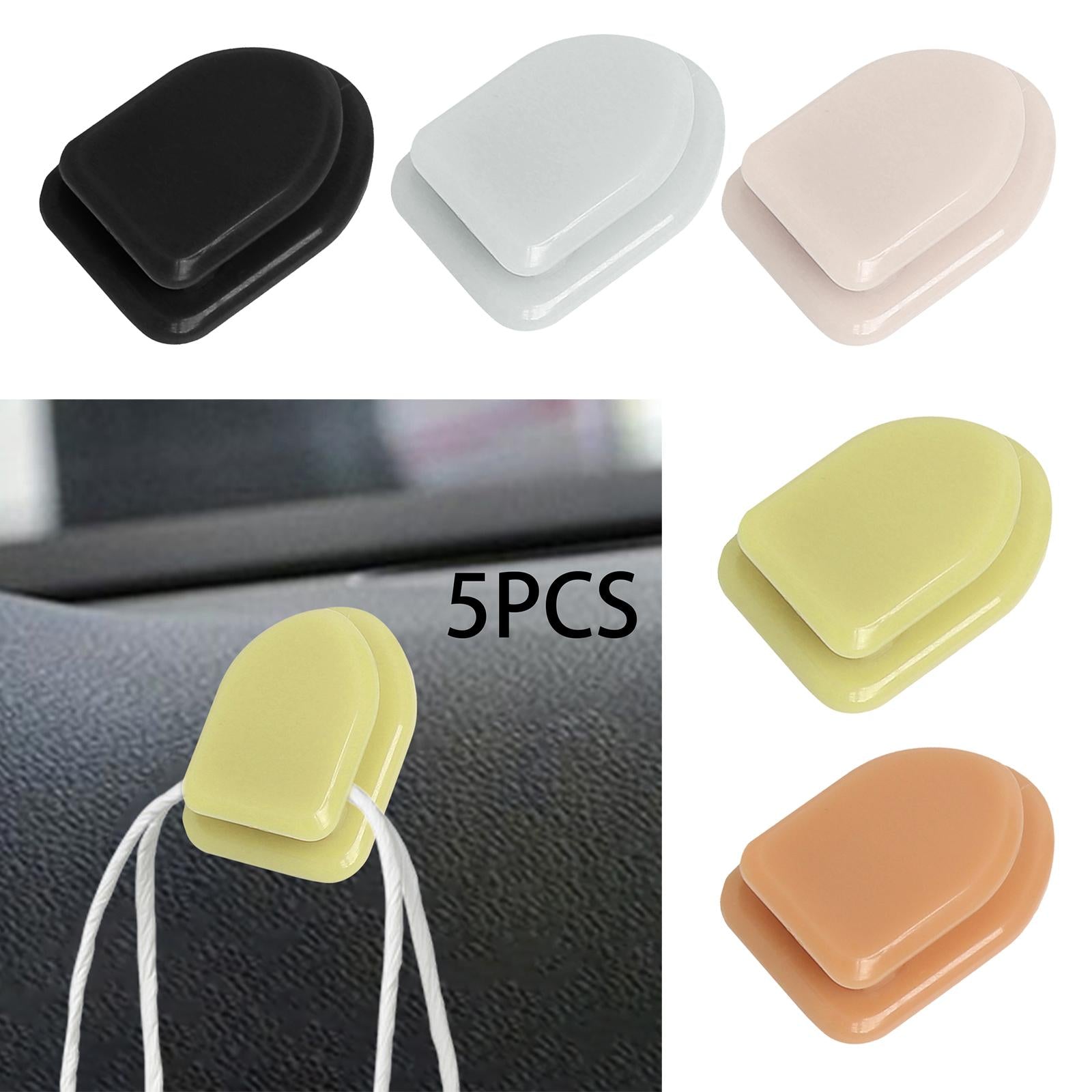 5Pcs Car Mini Hooks USB Cable Organizer Hanger for Cable Keys Headphone Black