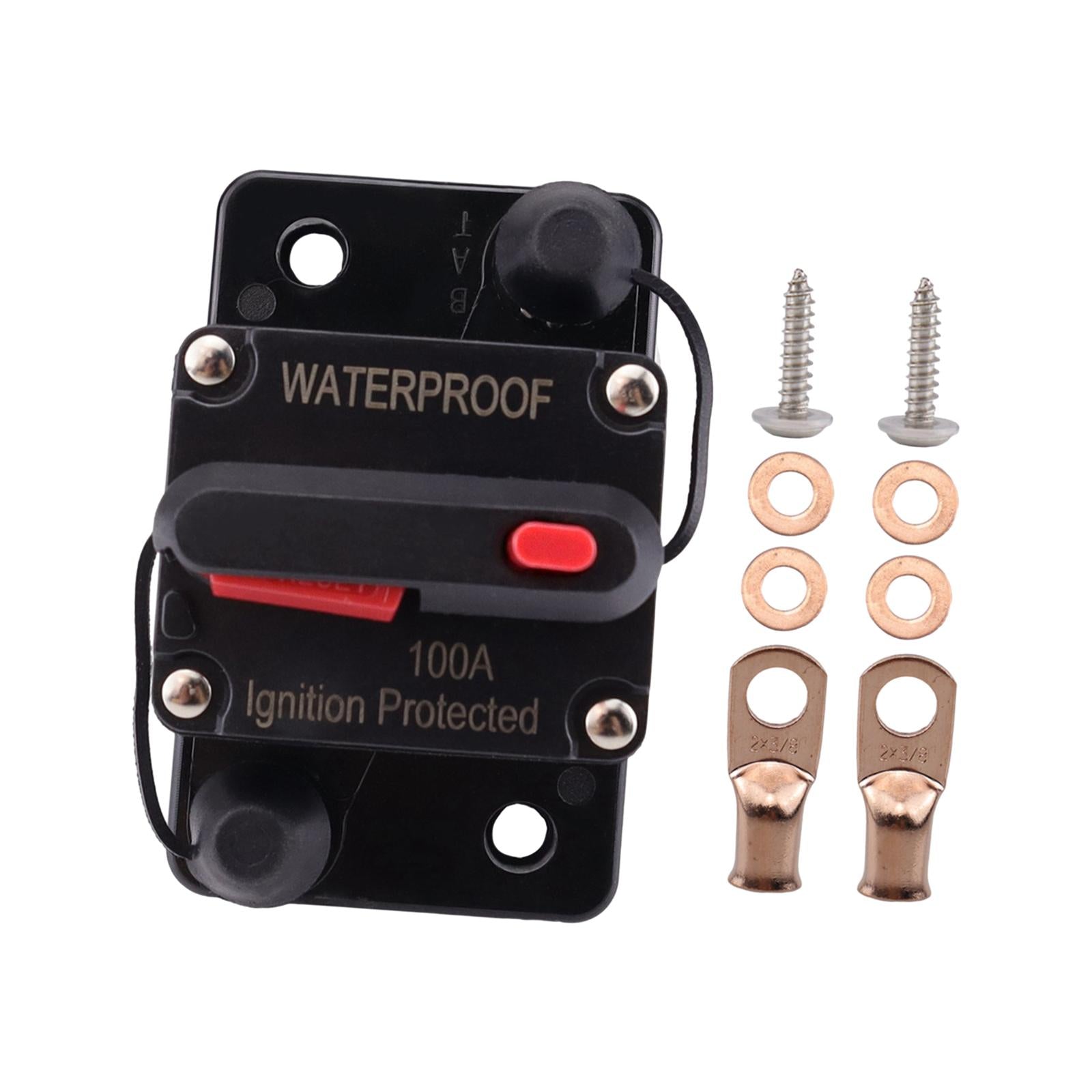 Marine Circuit Breaker with Manual Reset 12V-48V DC for RV Trolling ATV 100A