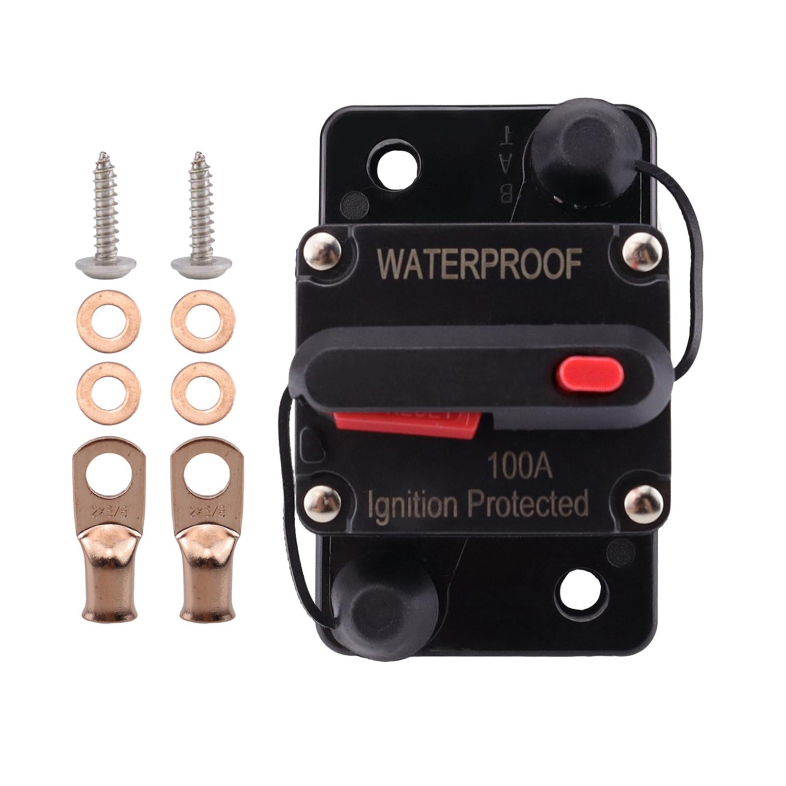 Marine Circuit Breaker with Manual Reset 12V-48V DC for RV Trolling ATV 100A