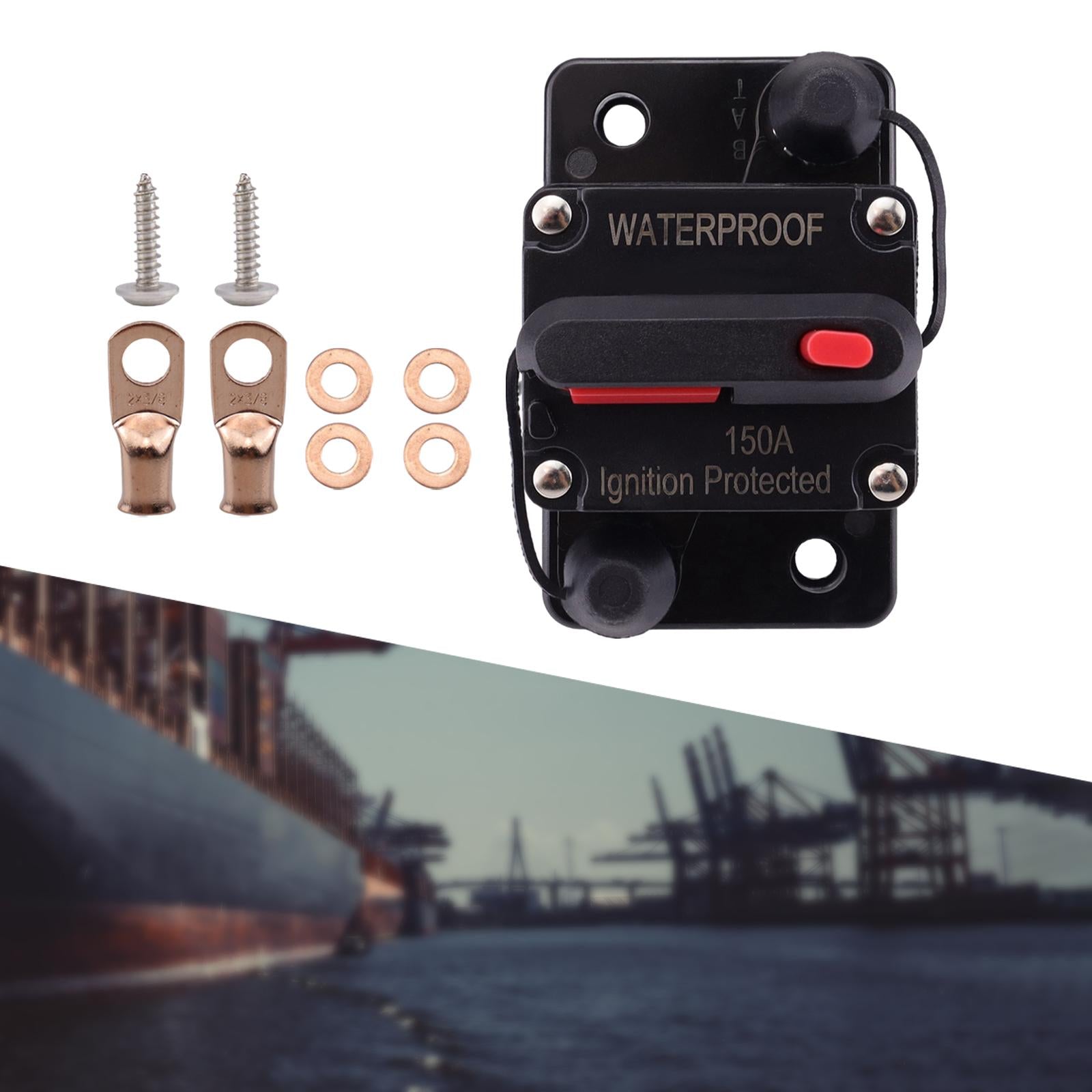 Marine Circuit Breaker with Manual Reset 12V-48V DC for RV Trolling ATV 150A