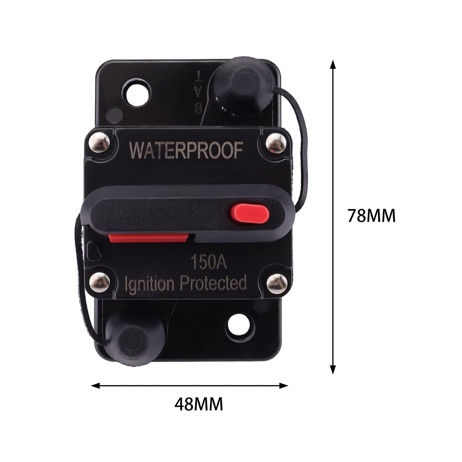Marine Circuit Breaker with Manual Reset 12V-48V DC for RV Trolling ATV 150A
