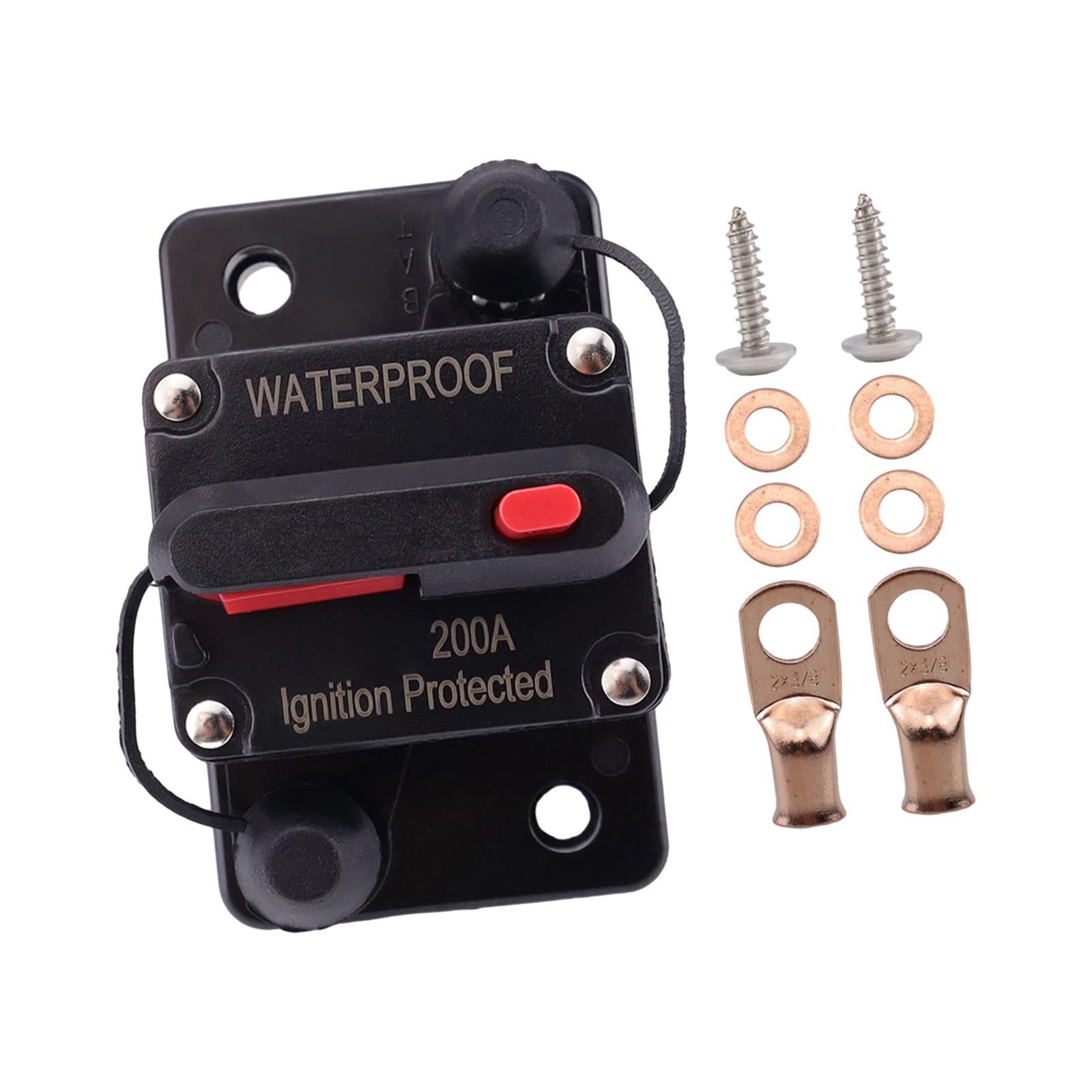Marine Circuit Breaker with Manual Reset 12V-48V DC for RV Trolling ATV 200A