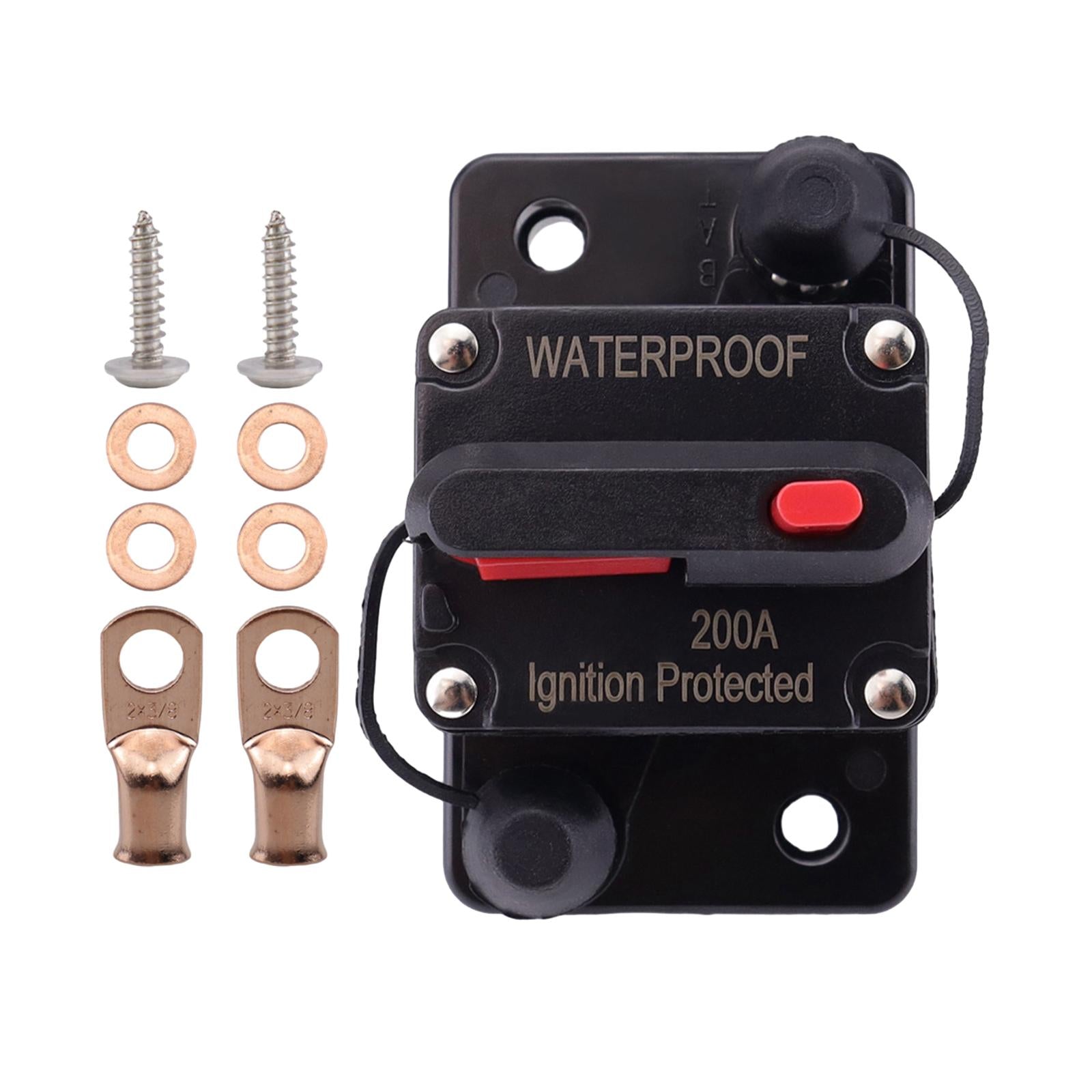 Marine Circuit Breaker with Manual Reset 12V-48V DC for RV Trolling ATV 200A